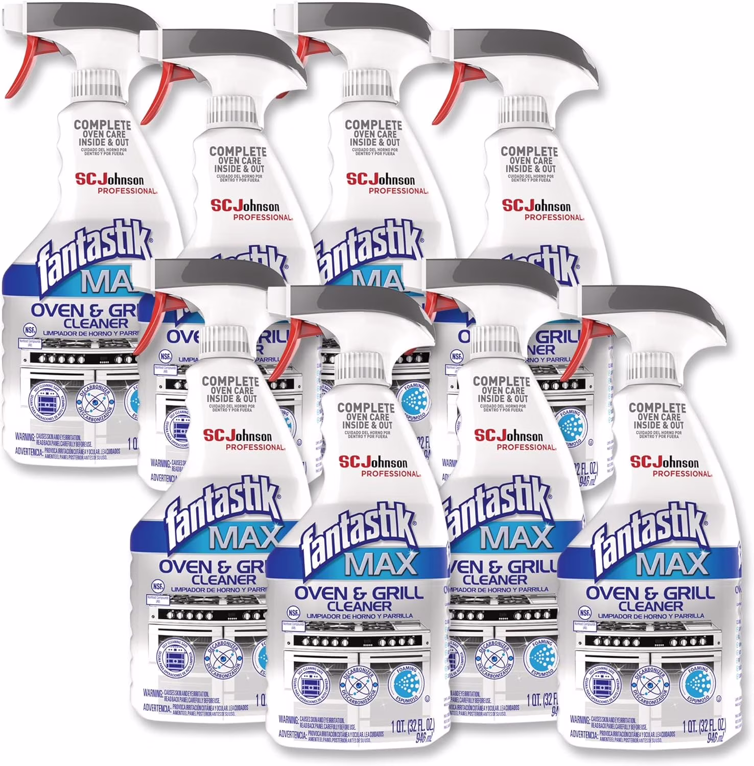 Litian, Fantastik Max Oven & Grill Cleaner Spray, Cleans Inside and Out, 32 Oz, Pack of 8