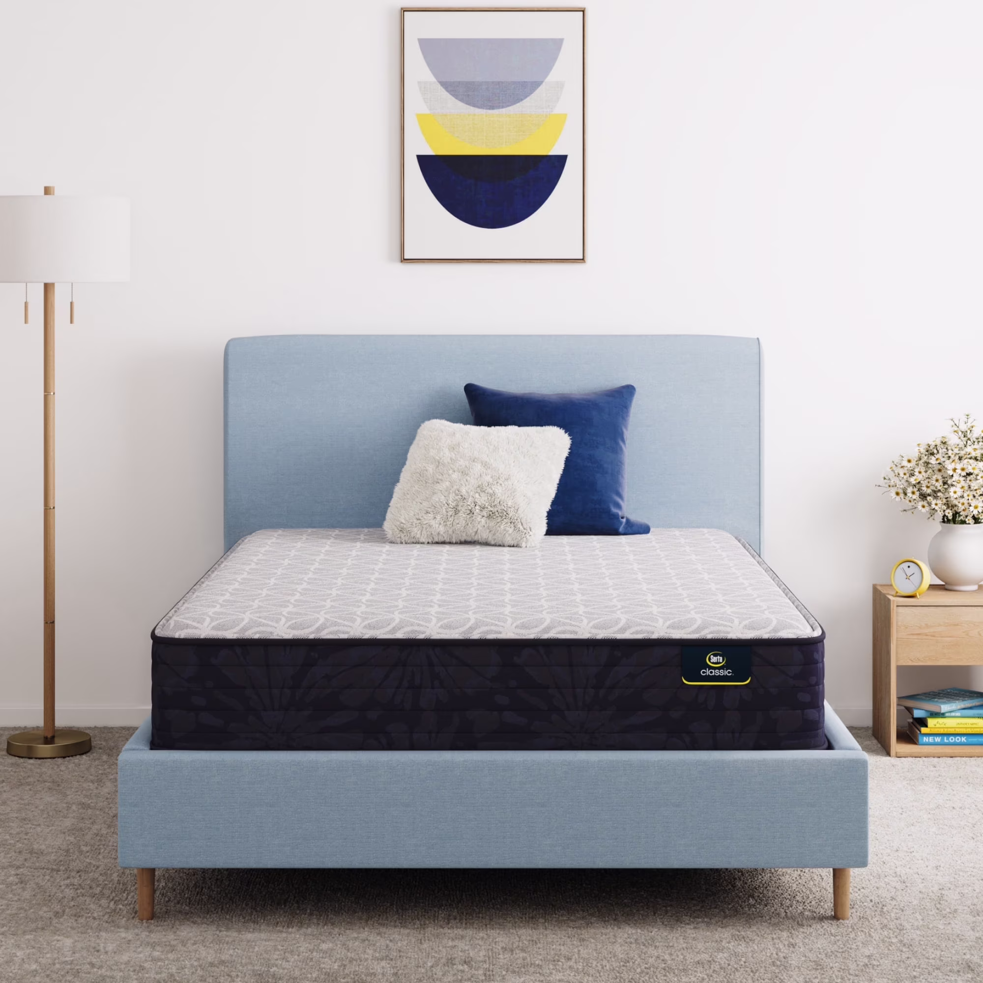Serta Classic Clarks Hill Ltd 11.5" Medium Tight Top Twin XL Innerspring Adult Mattress Low Profile Set