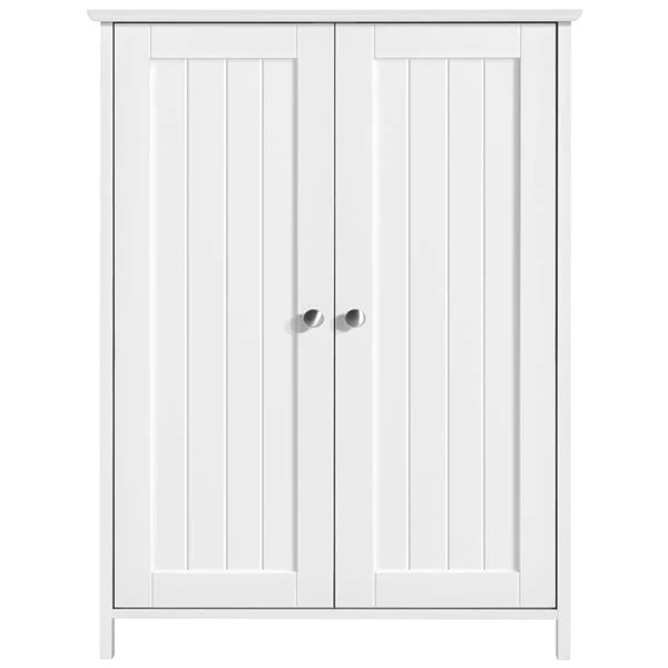 Alden Design Contemporary Storage Cabinet with 2 Doors and 2 Adjustable Shelves, White