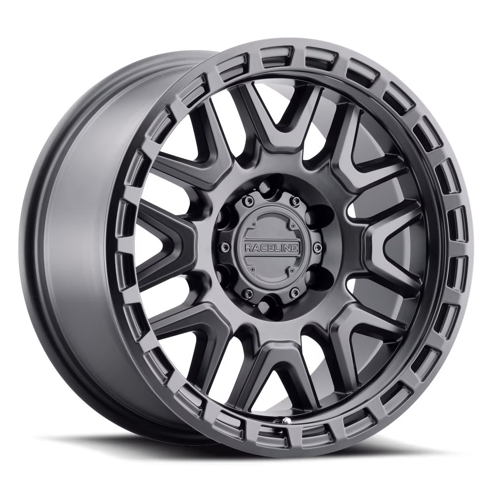 Raceline 953B-KRANK 17" Cast Aluminum Wheel, KRANK SATIN BLACK 17X8.5 6X135 +18mm Fits select: 2019 FORD F150 SUPERCREW, 2016-2018 FORD F150