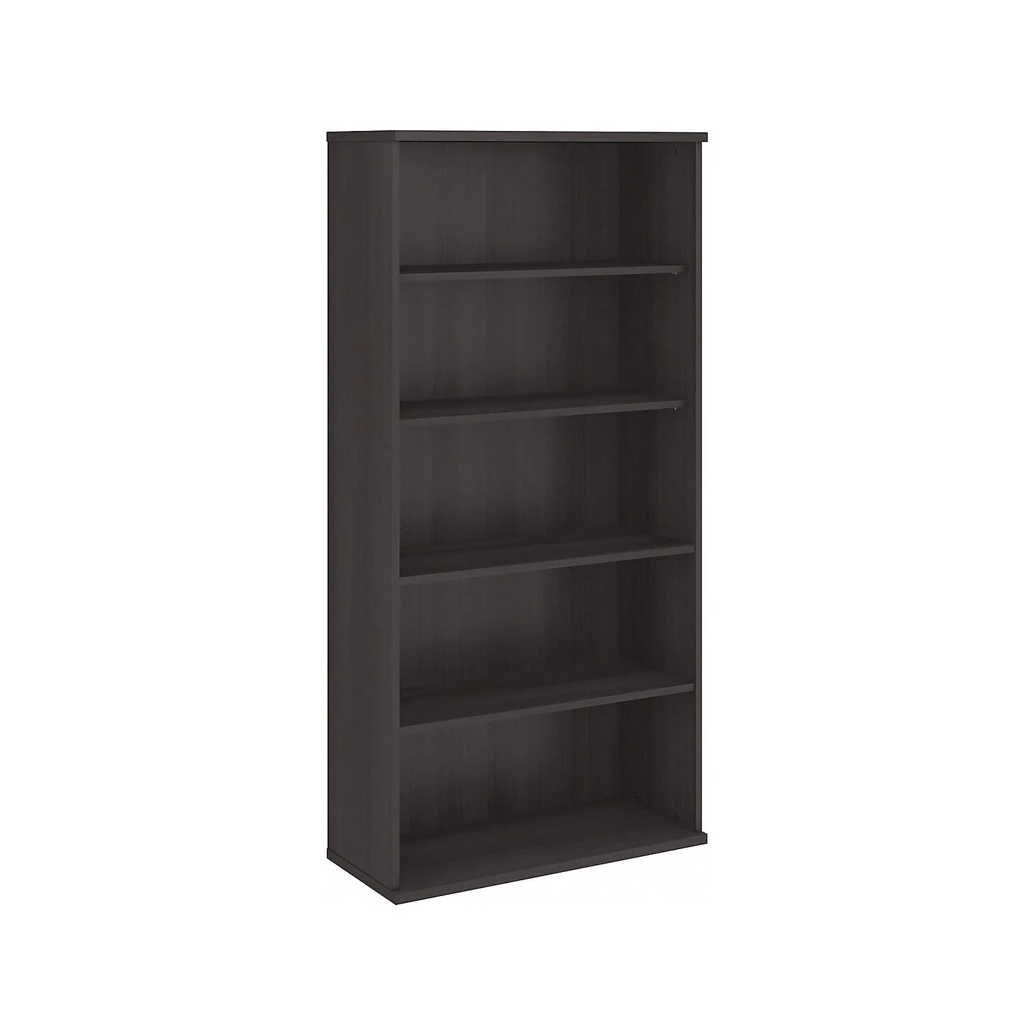 Bush Business Furniture Hybrid 73"H 5-Shelf Bookcase with Adjustable Shelves Storm Gray Laminated