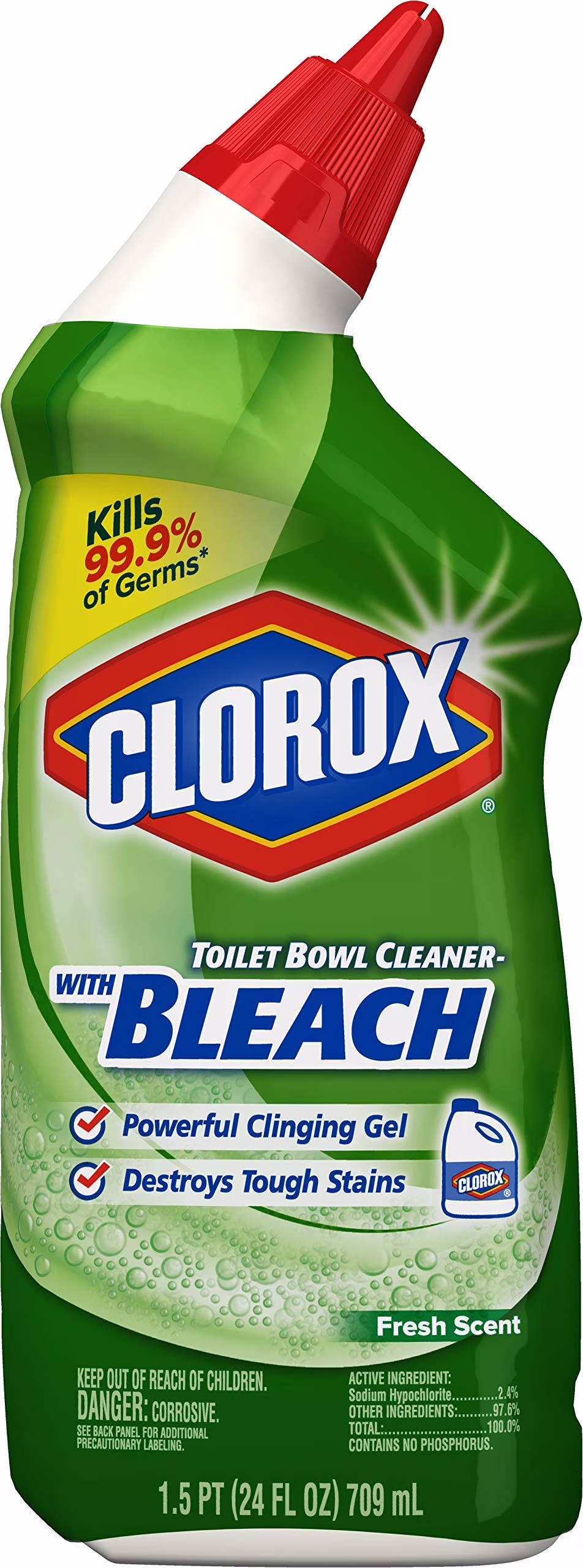 Clorox Toilet Bowl Cleaner W/Bleach  Fresh Scent (Pack of 32)
