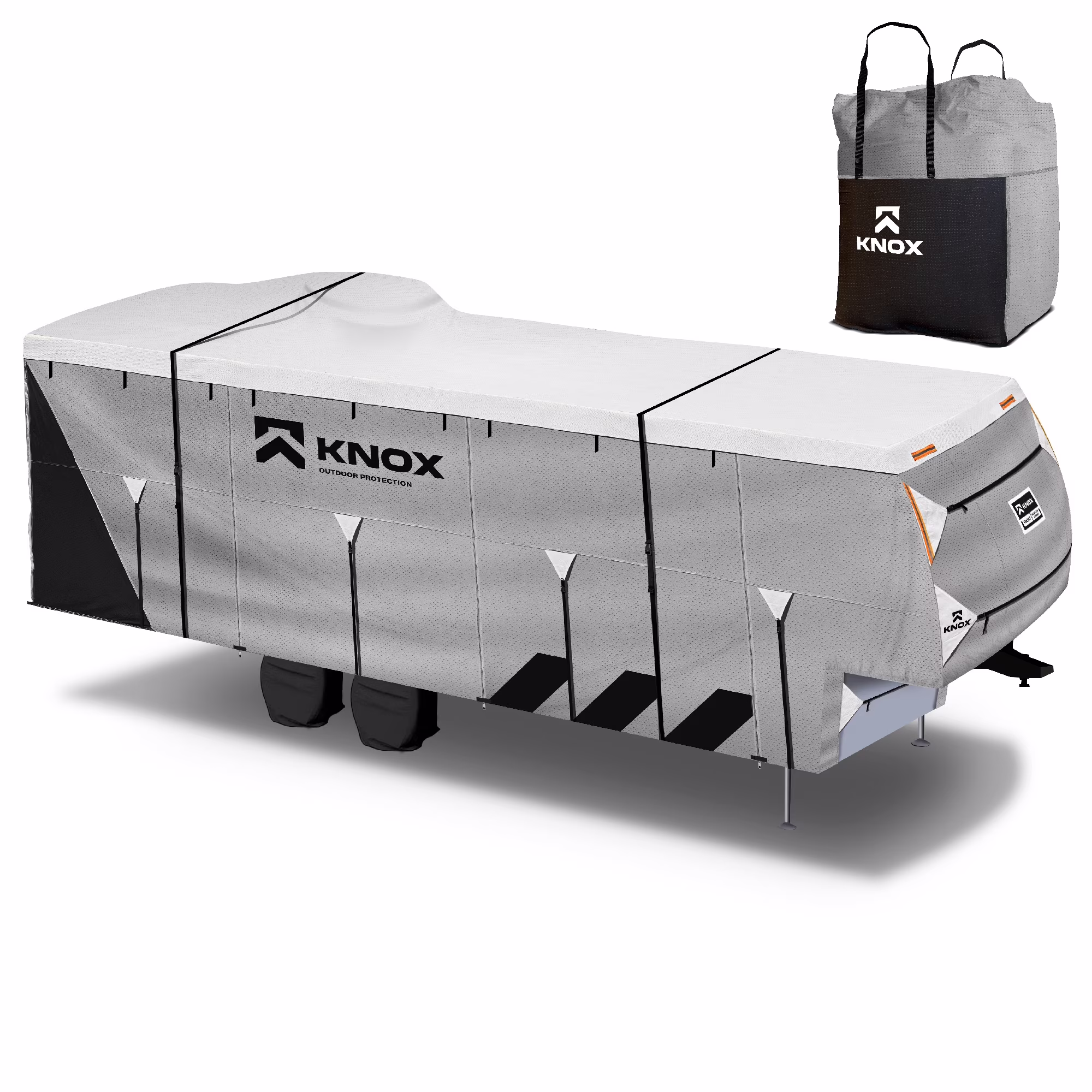 NEH Waterproof Superior 5th Wheel RV Motorhome Cover Fits Length 26'-29' Feet New Fifth Wheel Travel Trailer Camper Zippered Panels Heavy Duty Fabric