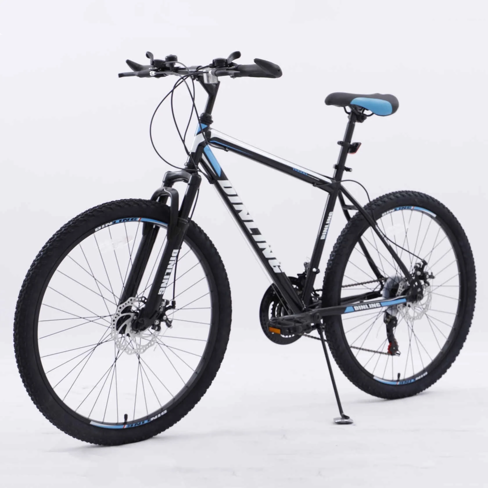Dinling Mountain Bike, 21-Speed, 26-inch Mountain Bicycles, MTB Mens and Womens Black-blue
