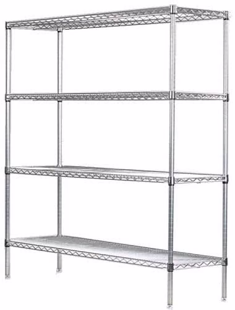 24" Deep x 42" Wide x 54" High 4 Tier Chrome Starter Shelving Unit