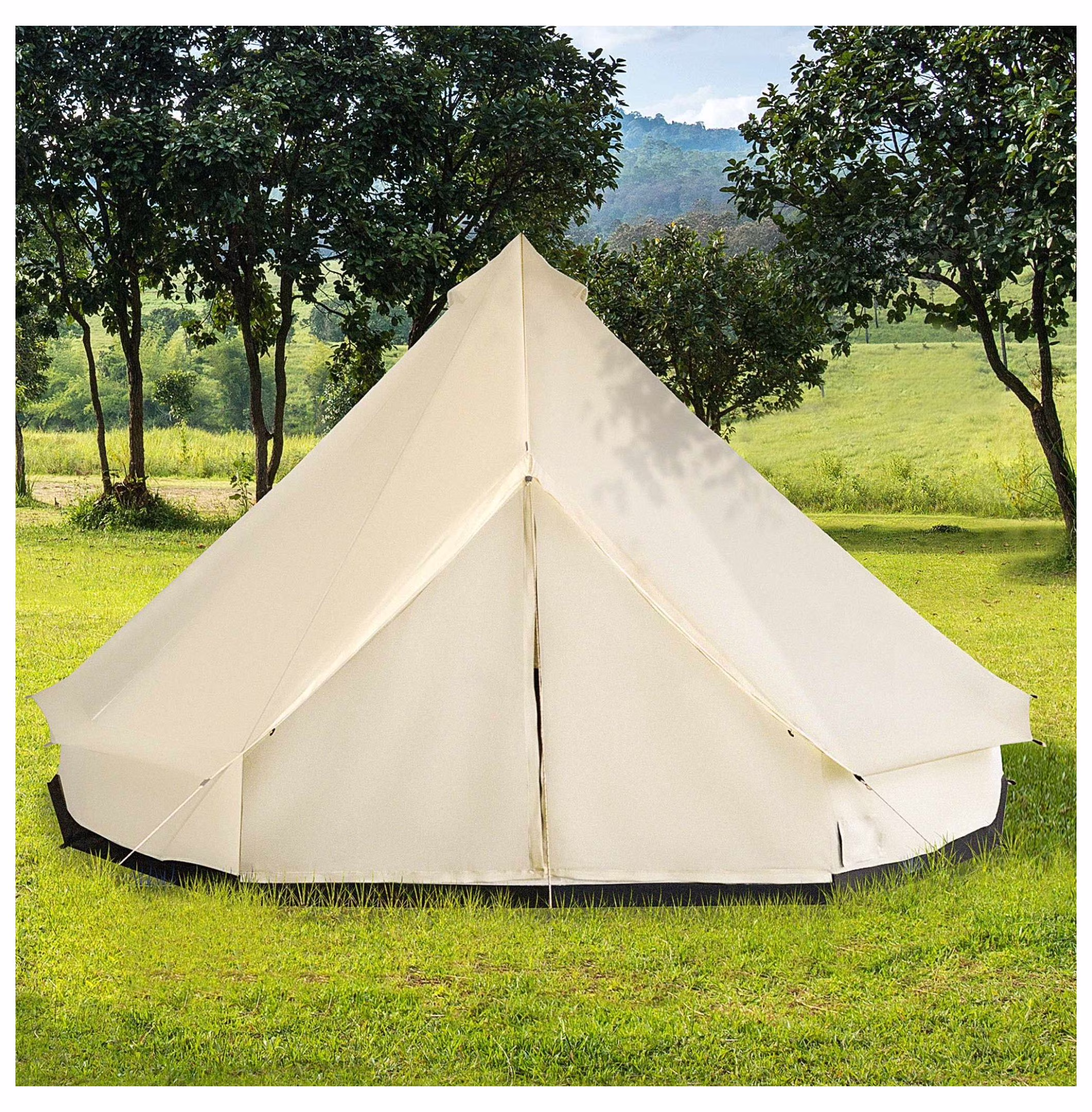 Large Family Tent 16.5' 10 Person Waterproof Teepee Tent for Camping, Hunting, Festivals - 4 Season Yurt Tent