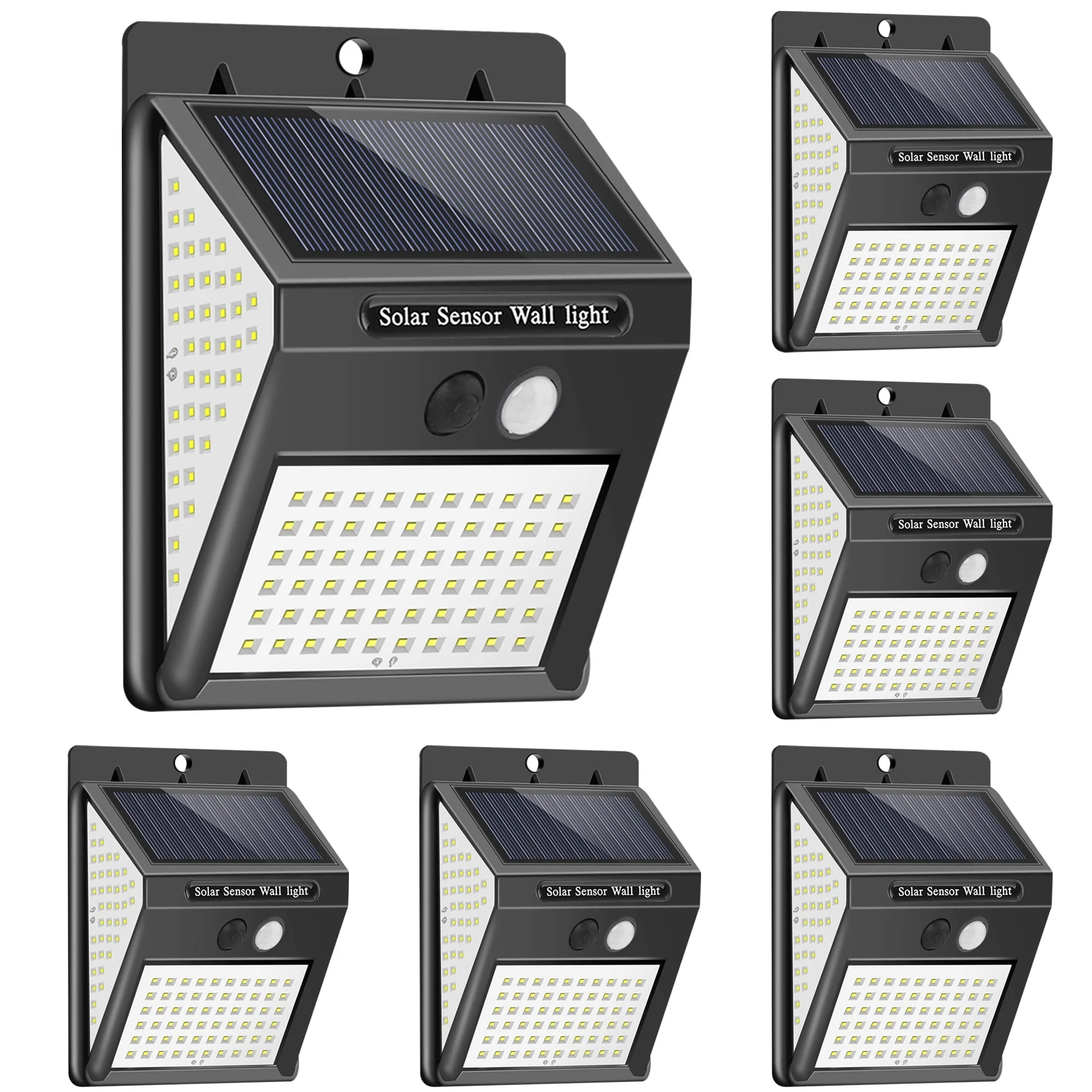 Exgreem Outdoor  Wall Light Solar , 3 Modes Solar Motion Sensor Lights for Porch Garden, Patio, 6 Packs