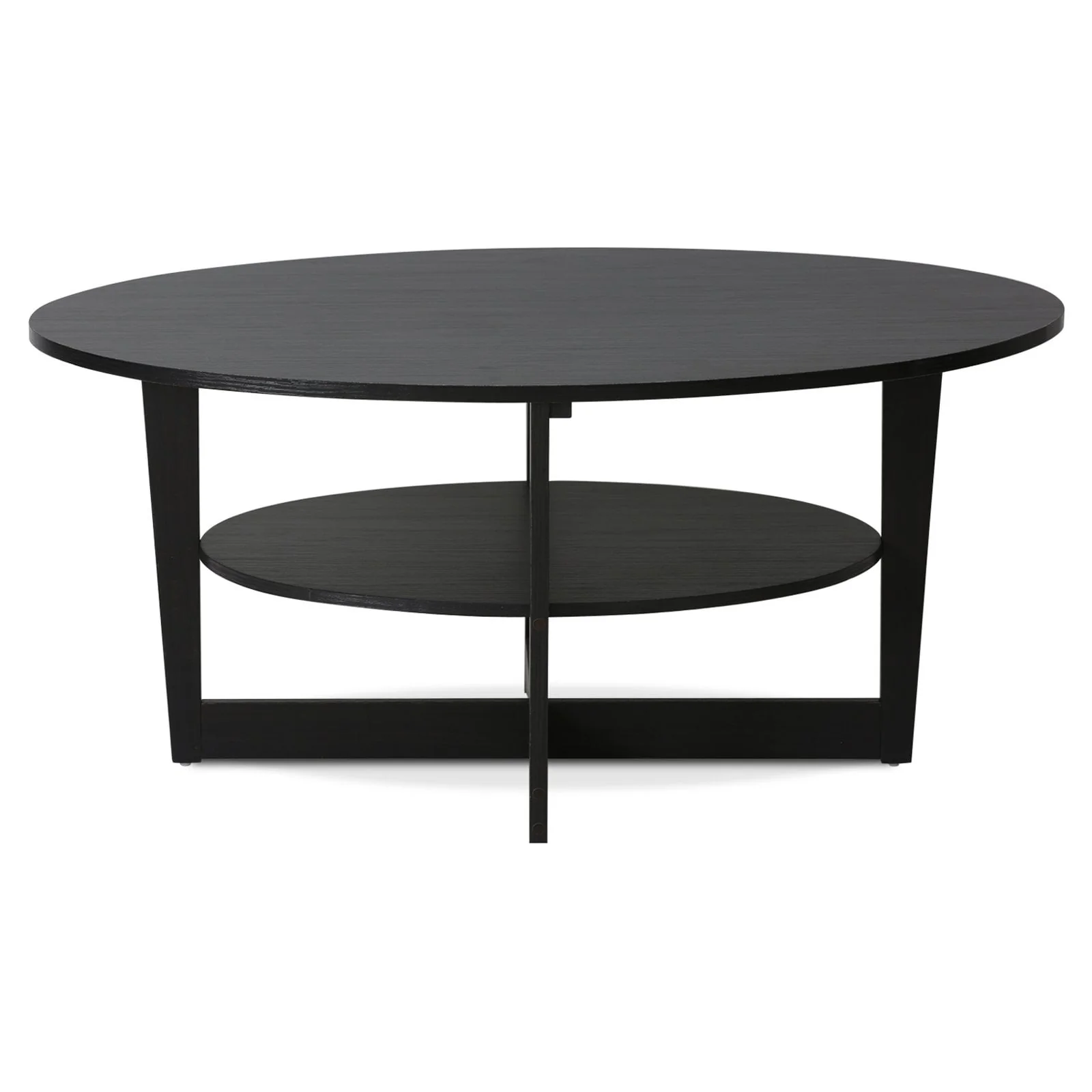 Furinno 15020WN Jaya Oval Coffee Table, Walnut Color