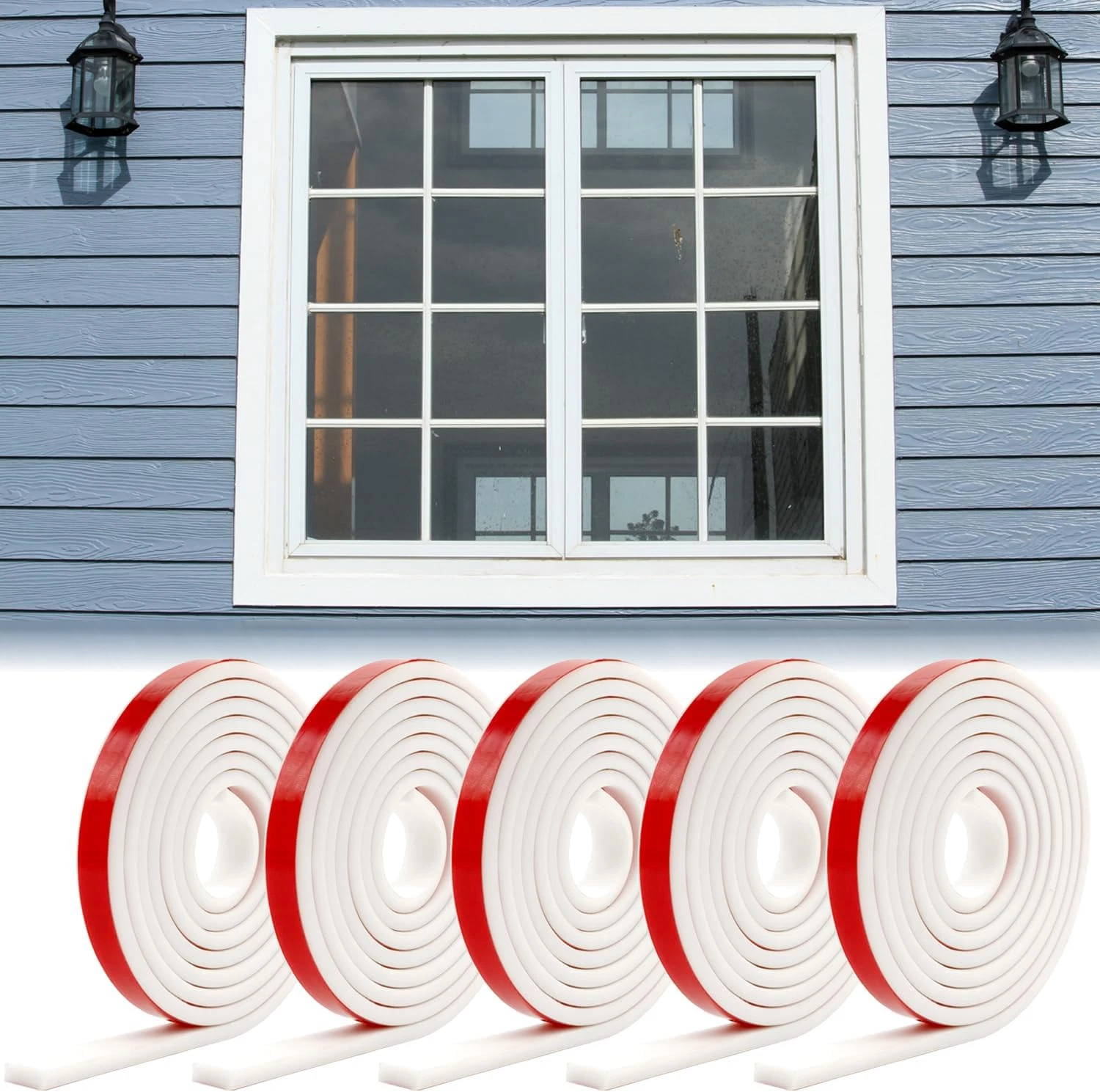 5 Rolls Window Grille Inserts Grid Kit 32.8Ft Self-Adhesive Window Grid Inserts