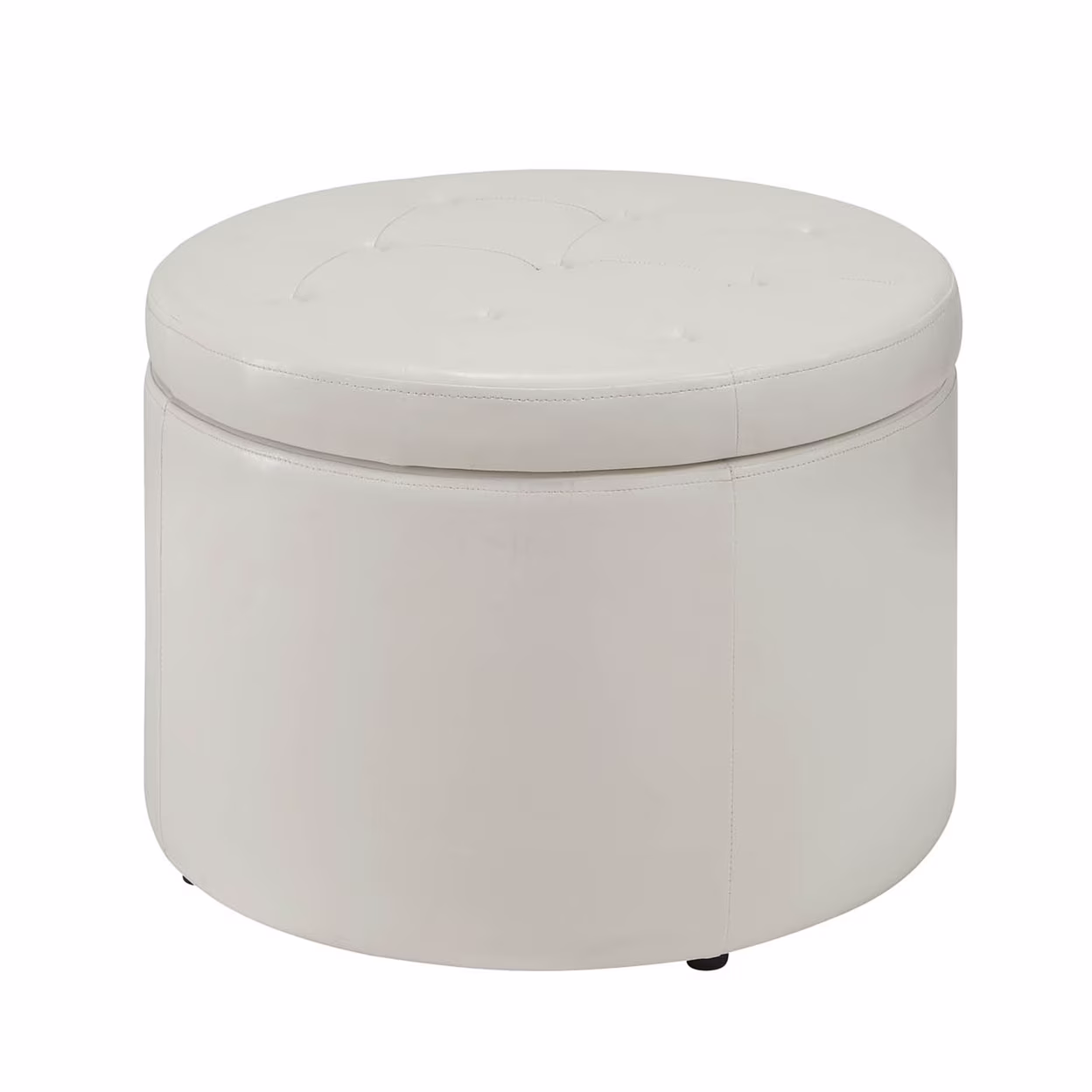 Designs4Comfort Round Shoe Ottoman, Ivory