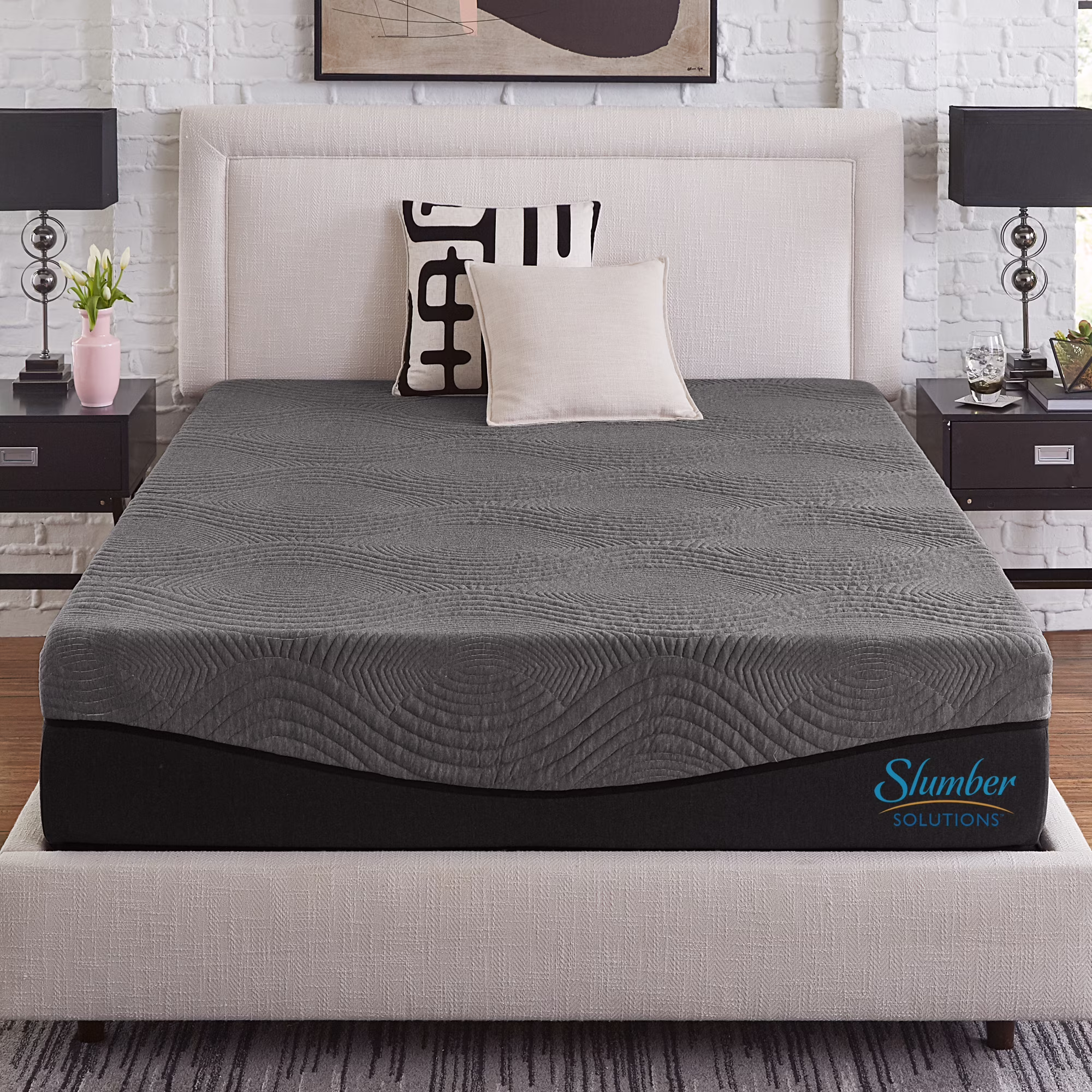 Slumber Solutions Active 12" Ebonite Memory Foam Mattress, Mattress-In-A-Box, Cal King