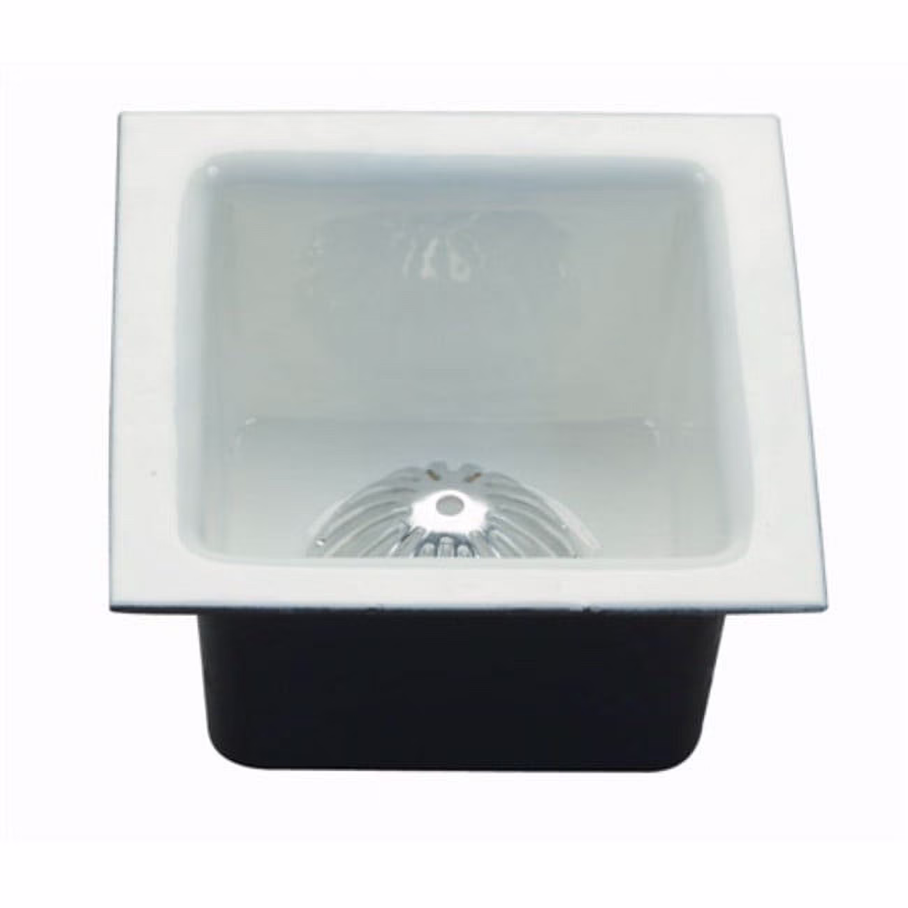 ProFlo PF906K 12" x 12" Enameled Cast Iron Floor Sink with Aluminum Strainer