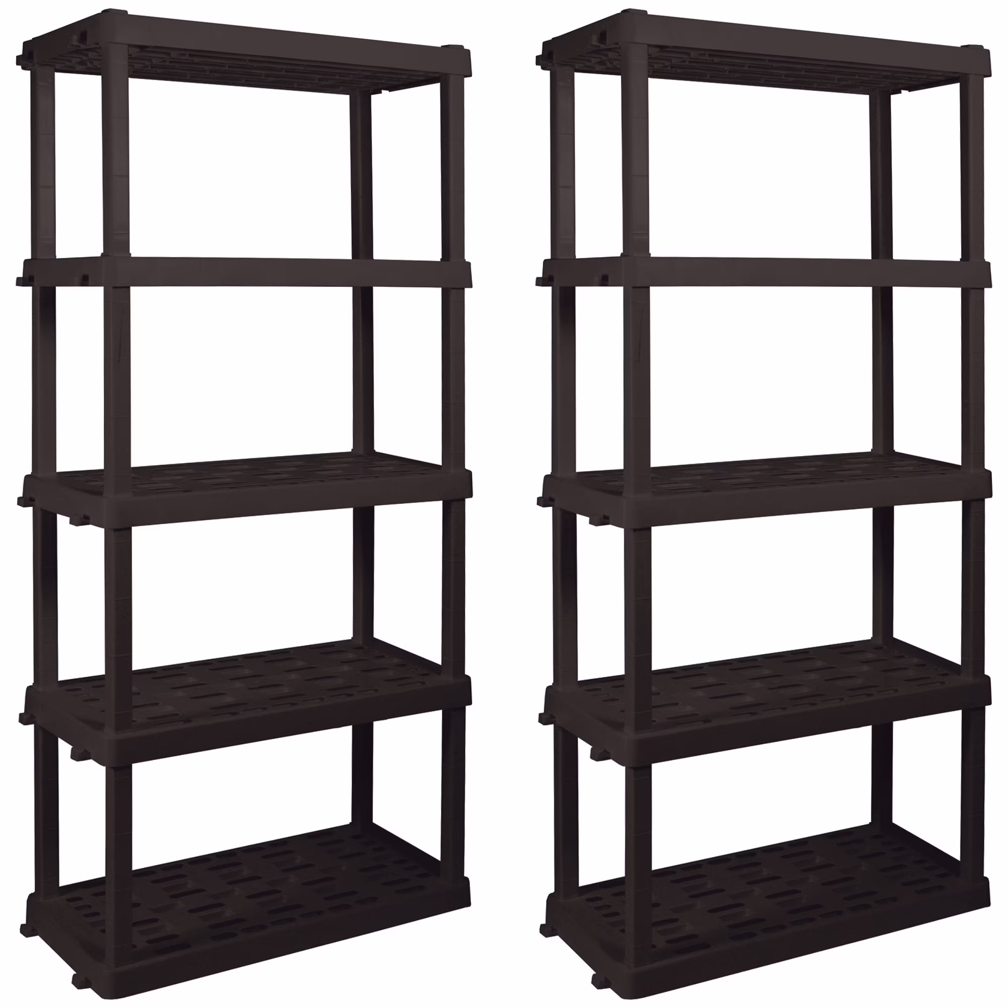 Hyper Tough Garage Shelving Unit Heavy Duty 5-Tier 74"x36"x18" 2-Pack Black 750 lbs Total Capacity