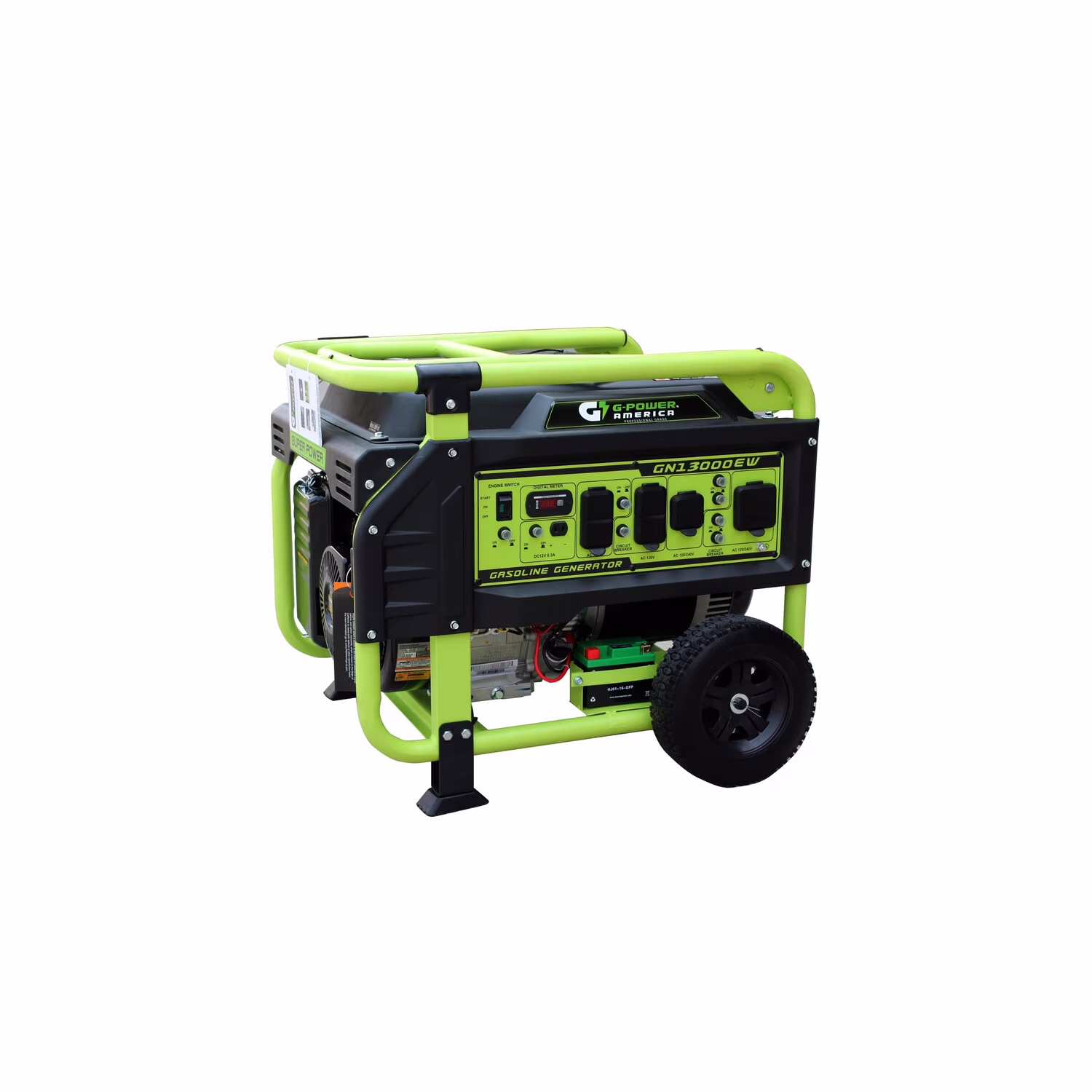 Green-Power America Atlas Series 13000/10500-Watt Electric Start Gasoline Powered Portable Generator w/479cc 18HP  Professional Engine, Battery Included