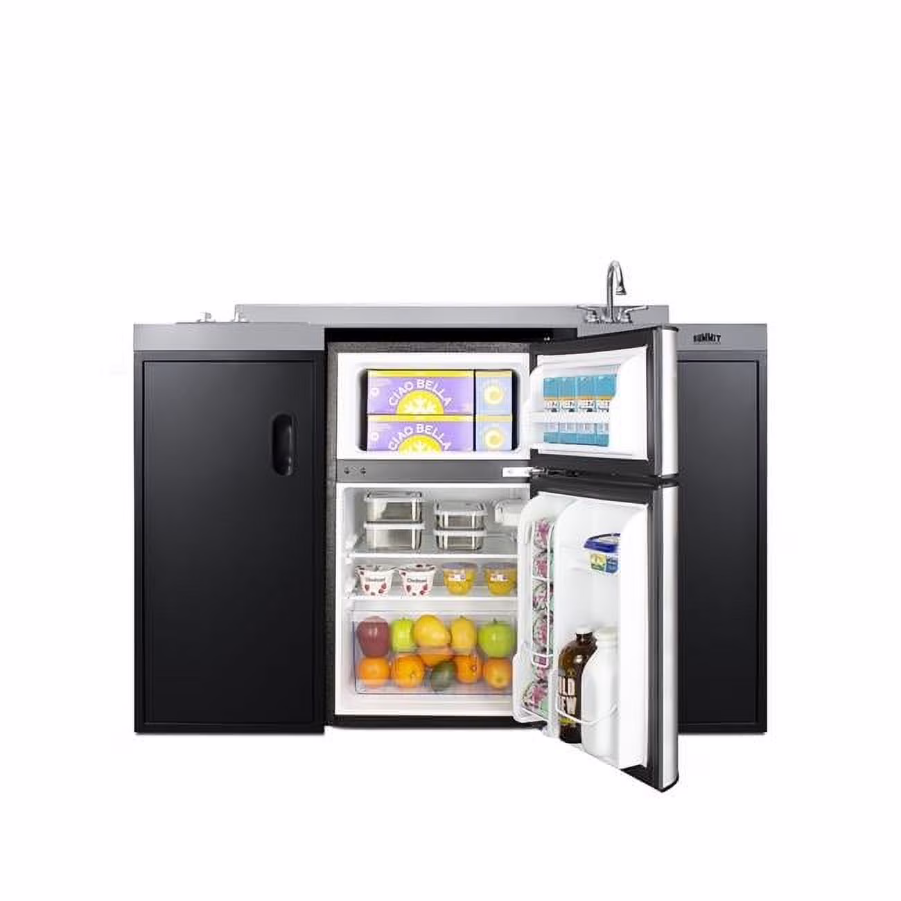 54 in. All-In-One Kitchenette, ADA Counter Height, Black