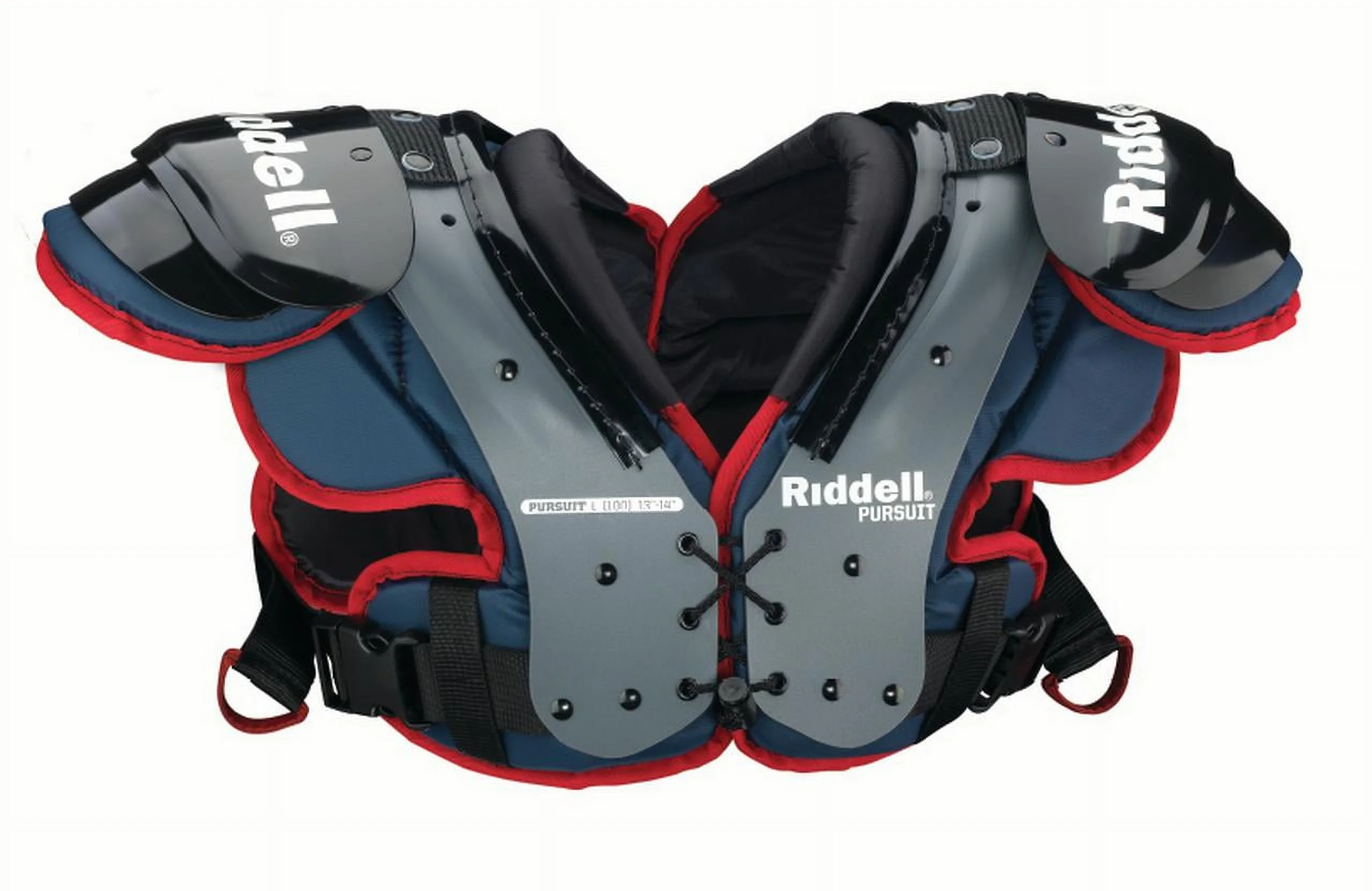 Riddell Pursuit Youth Football Shoulder Pad, Blue/Red, X-Large
