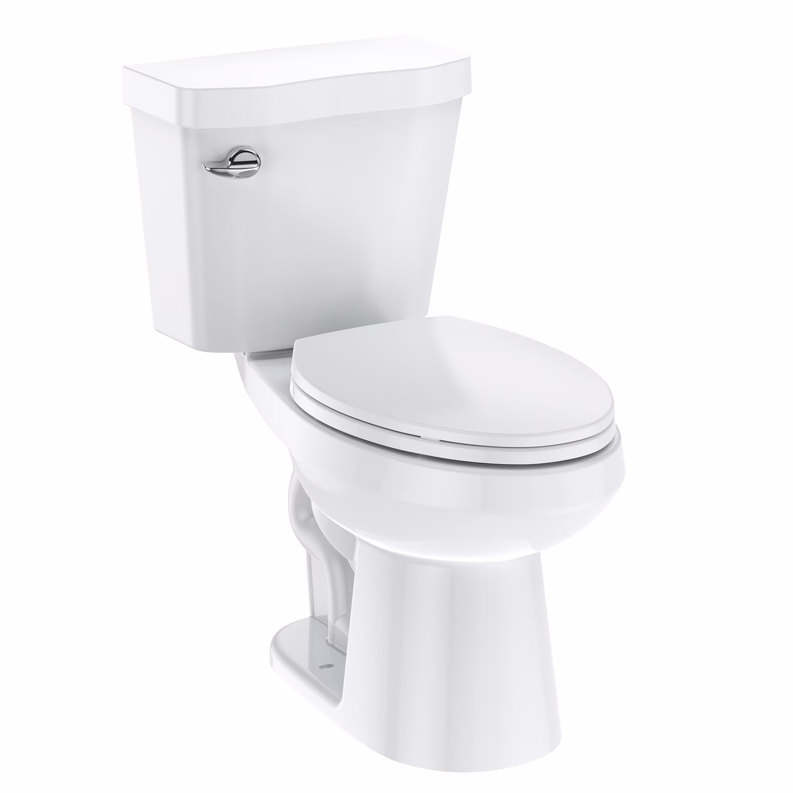 Elongated Toilets, 1.28 GPF Universal Height Siphonic Flush Toilet, Universal Height ADA Cotton, Water Efficient Bathroom Toilet(Toilet Seat Included) - Ceramic White