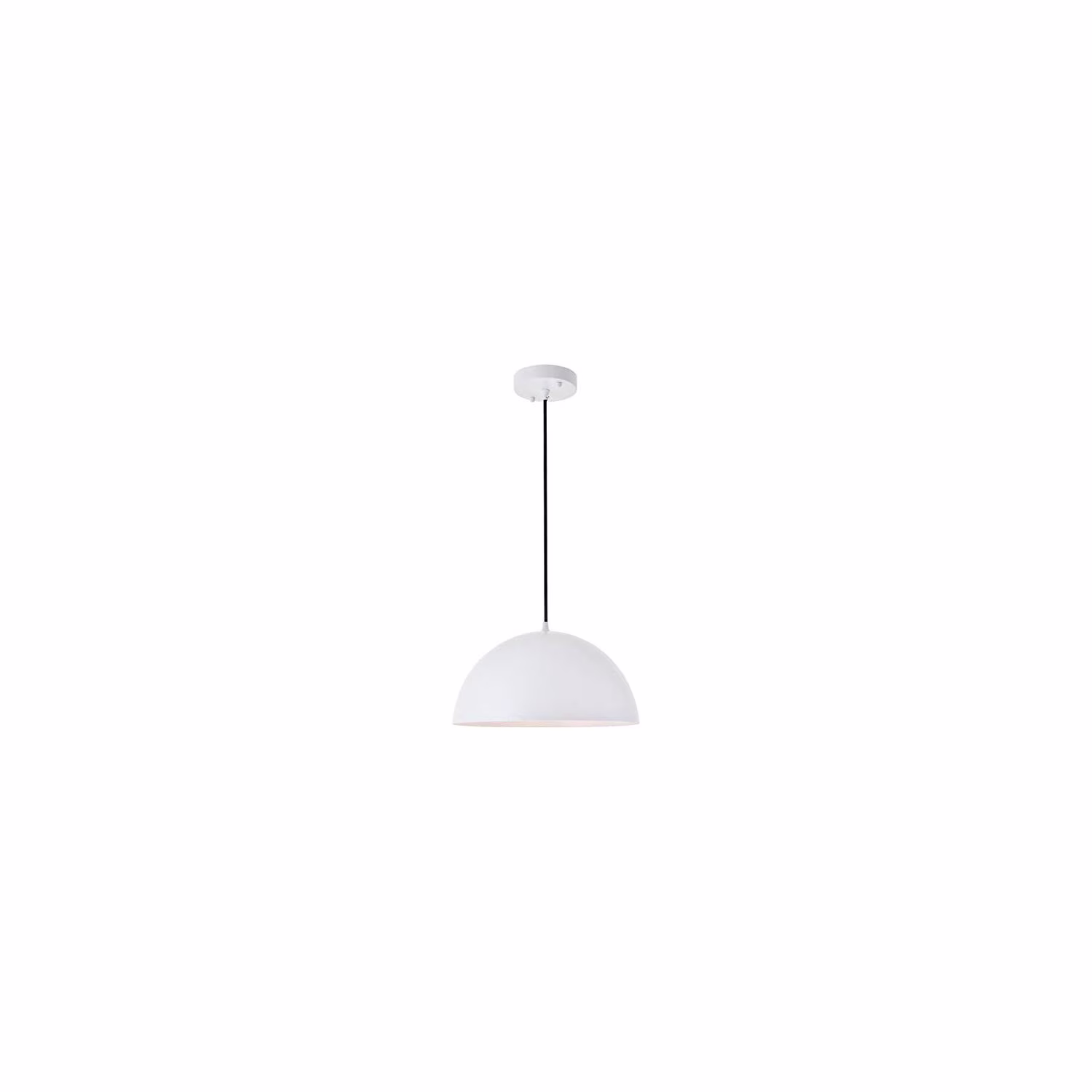 Living District Forte 1-Light Mid-Century Metal Pendant in White