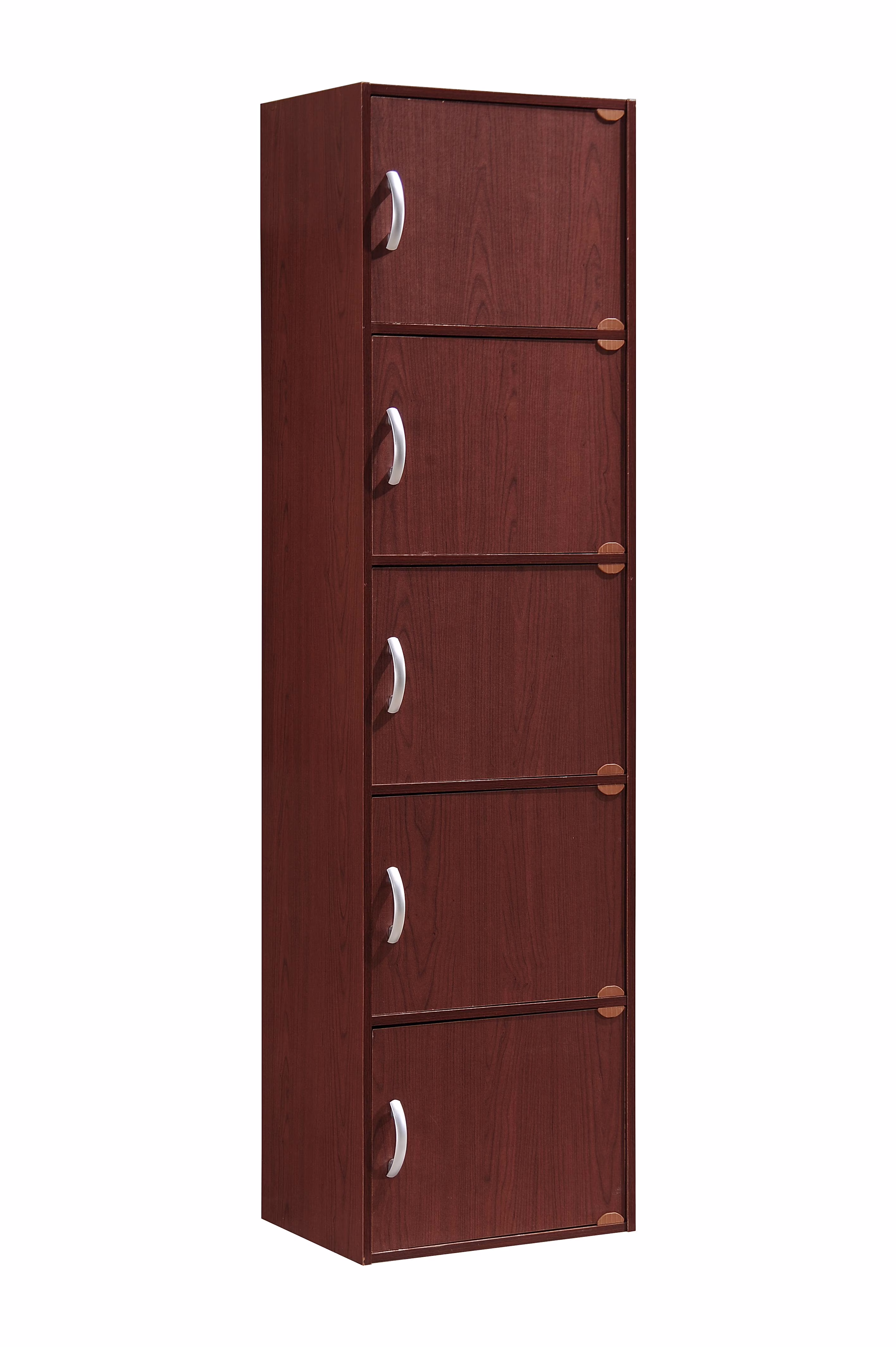 Hodedah 5-Shelf, 5-Door Multipurpose Cabinet, Multiple Colors