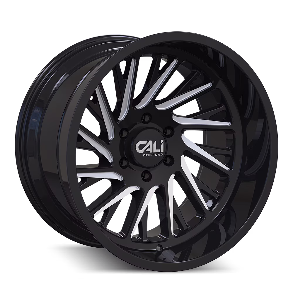 Cali Off-Road Purge-9114 20X10 6X139.7 -25Et 106Cb Gloss Black/Milled Spokes