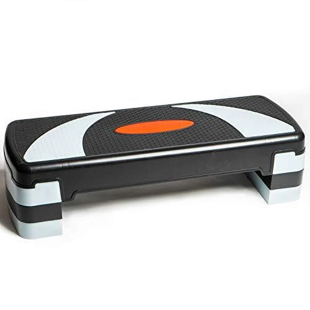 PRISP Adjustable Aerobic Stepper 78cm, 3 Levels (10/15/20cm - 4''/6''/8'') Exercise Step Platform for Home Gym and Fitness Training, 78 x 28 cm - 31'' x 11''