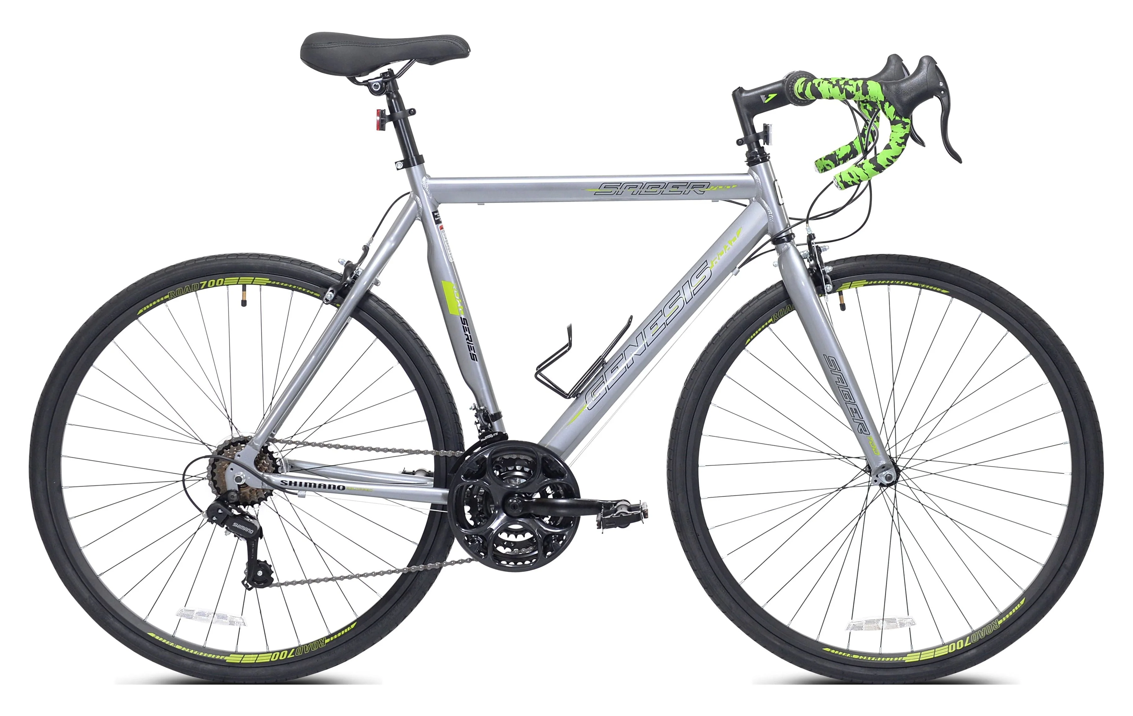 Genesis 700 C Saber Men's Aluminum Road Bike with 21 Speeds, Gray