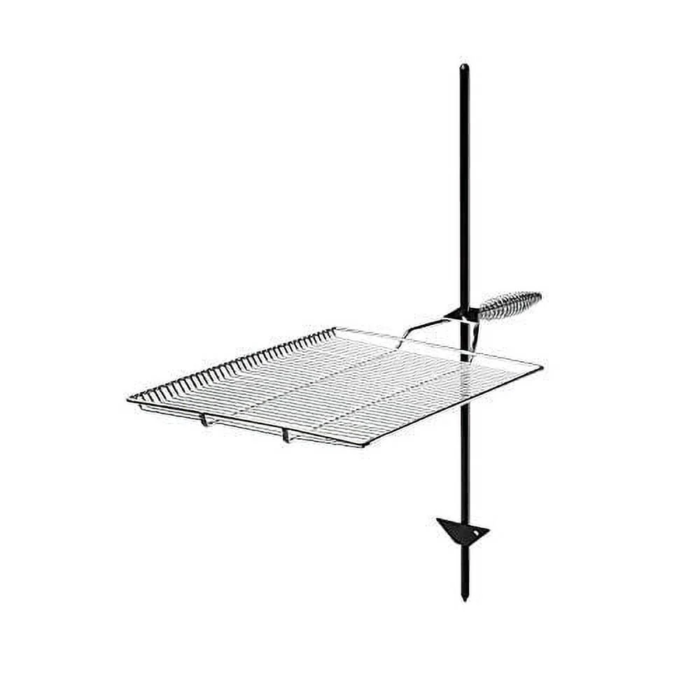 Stromberg Carlson Stake & Grill, Camping Grill, Open Fire Cooking Equipment, Fire Pit Accessories, Campfire Grill Grate, 15"x22" w/ 36" Long Stake