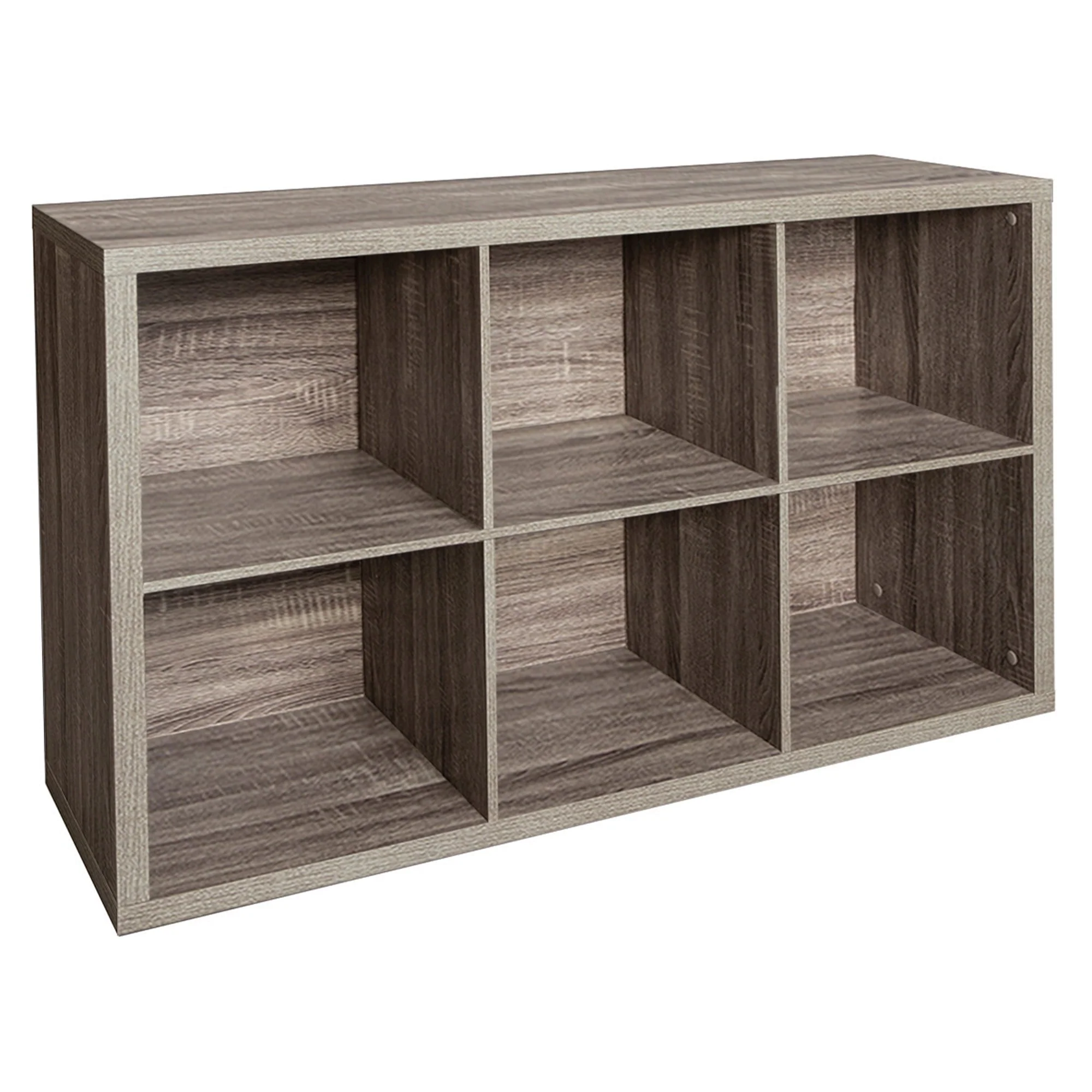 ClosetMaid Decorative 6 Cube Open Home Display Storage Organizer, Gray