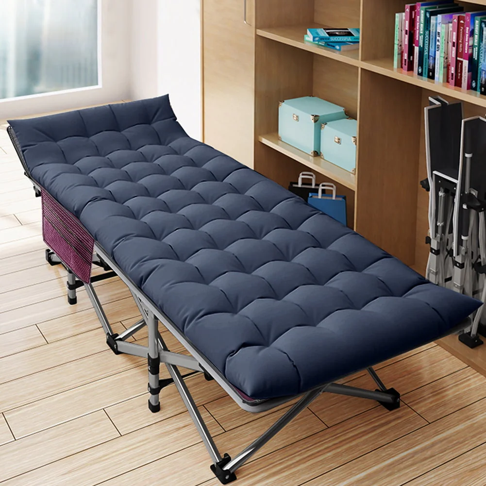 MOPHOTO Folding Camping Cots for Adults, Folding Camping Cots Portable, 75"x28" Heavy Duty Sleeping Cots W/Mattress & Carrying Bag