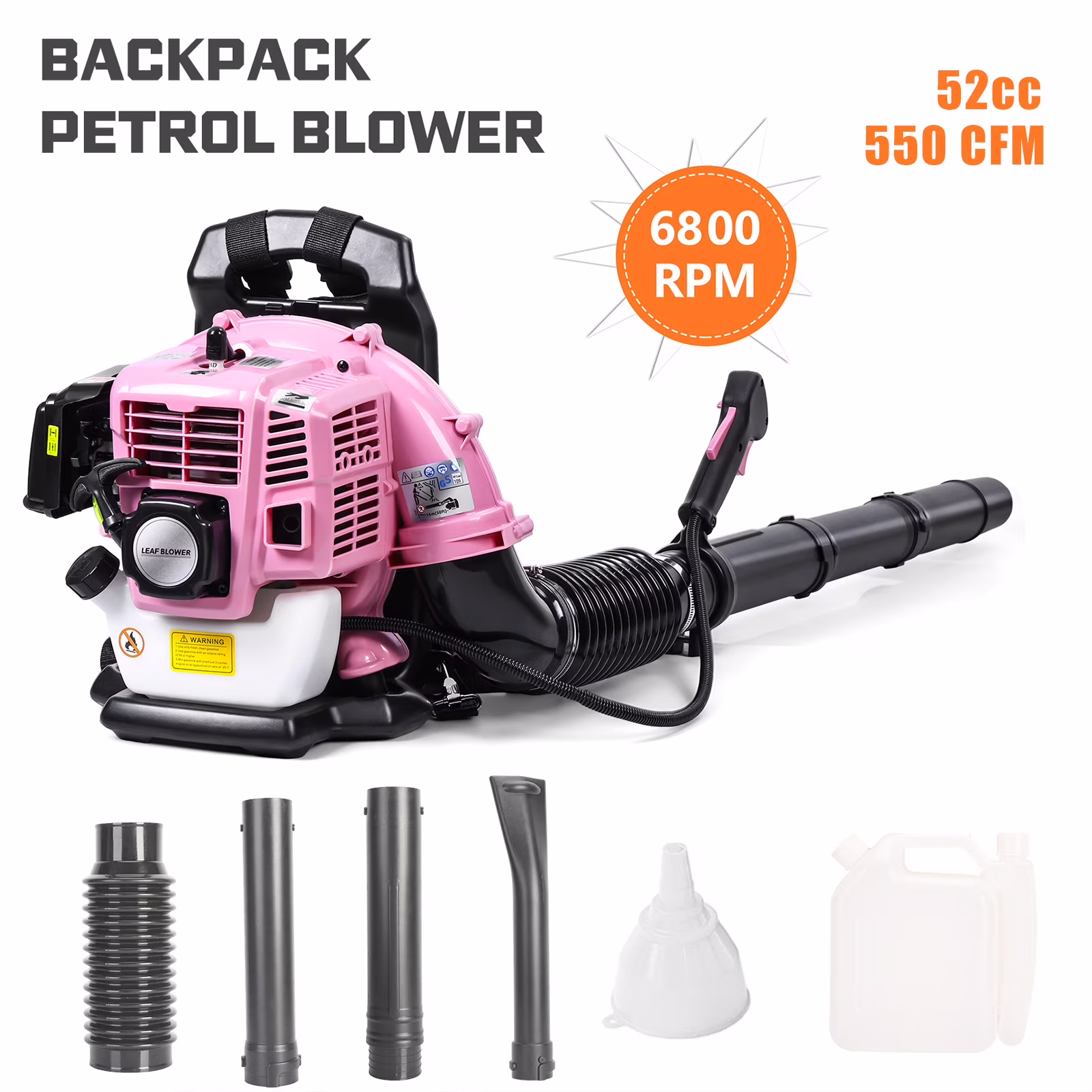 Wharick 52CC Backpack Gas Leaf Blower 2-Stroke 550 CFM Powerful Leaf Blower for Garden Lawn Care Yard Dust Debris Tools