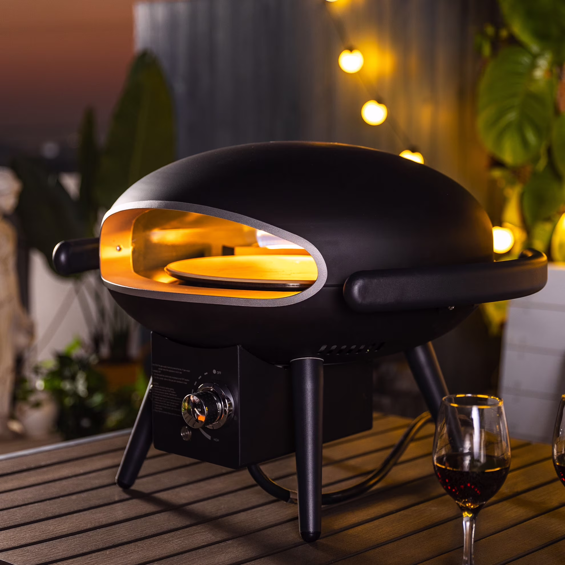 Gas Pizza Oven, Propane Outdoor Pizza Ovens, Portable Pizza Cooker Countertop Pizza Maker with Gas Hose & Regulator,for 12 Inch Pizzas