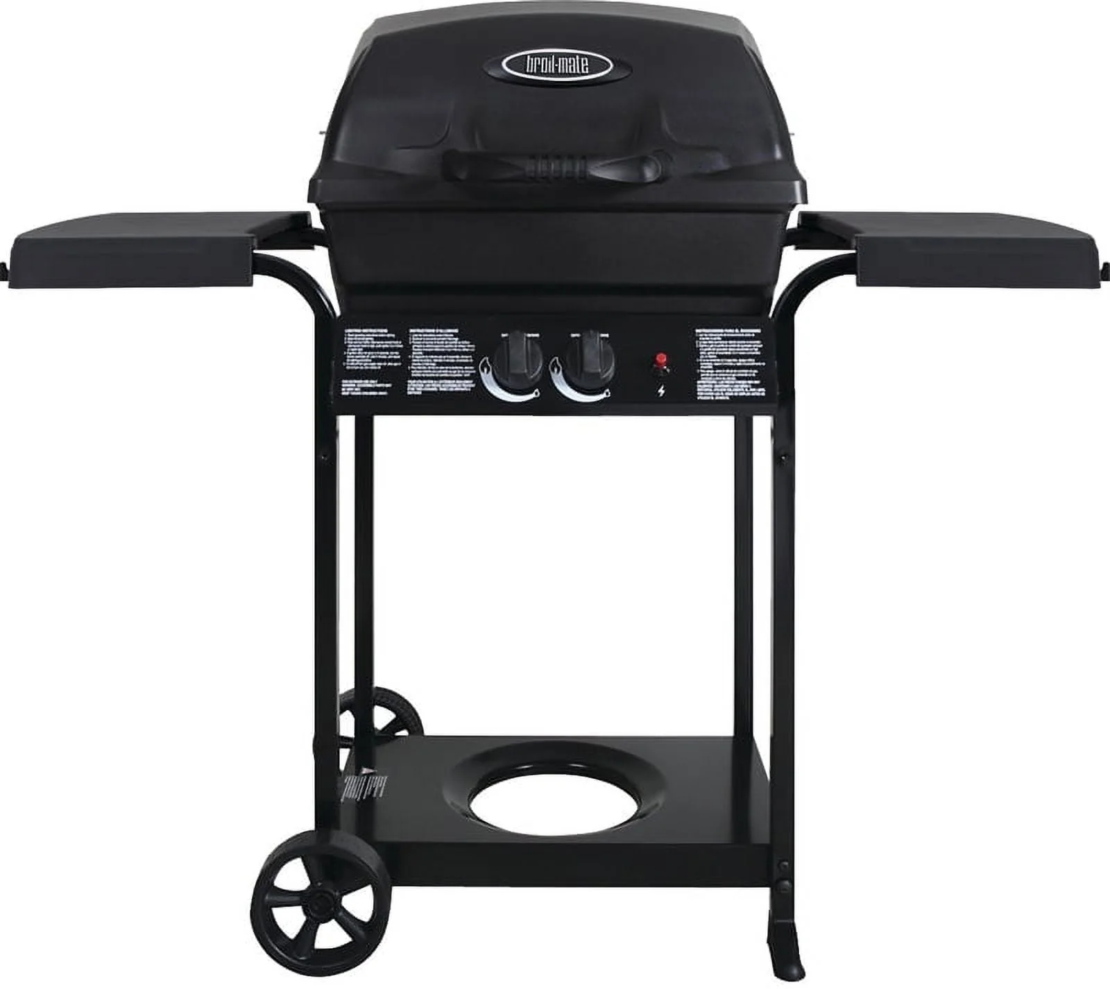 broil-mate 24025BMT Gas Grill, 25000 Btu, LPG Fuel, 2 Burners, 240 sq-in Primary Cooking Area, 44 in