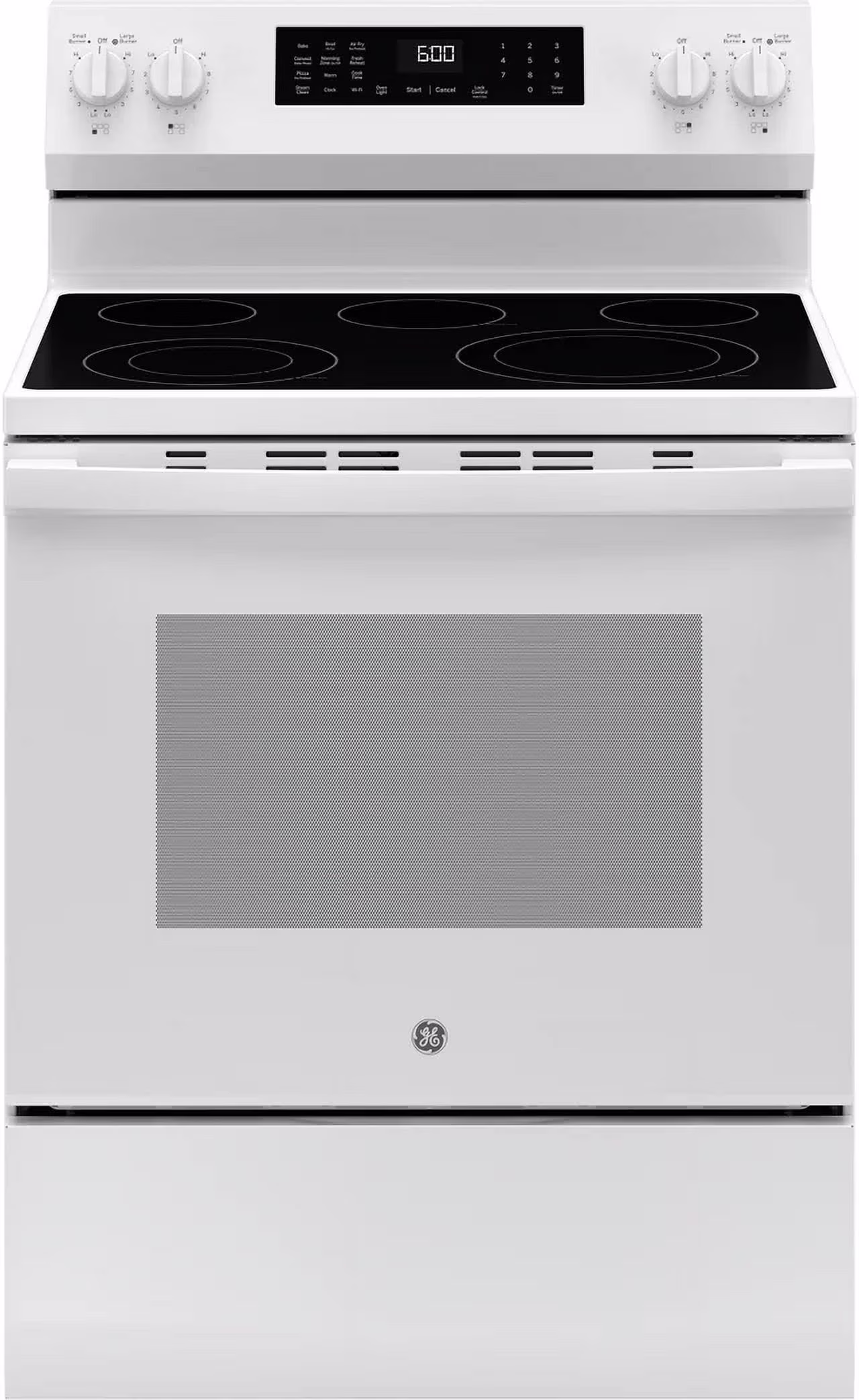 GE 30 Inch Free Standing Radiant Range 5 Element Steam Clean Single Oven GRF600AVWW