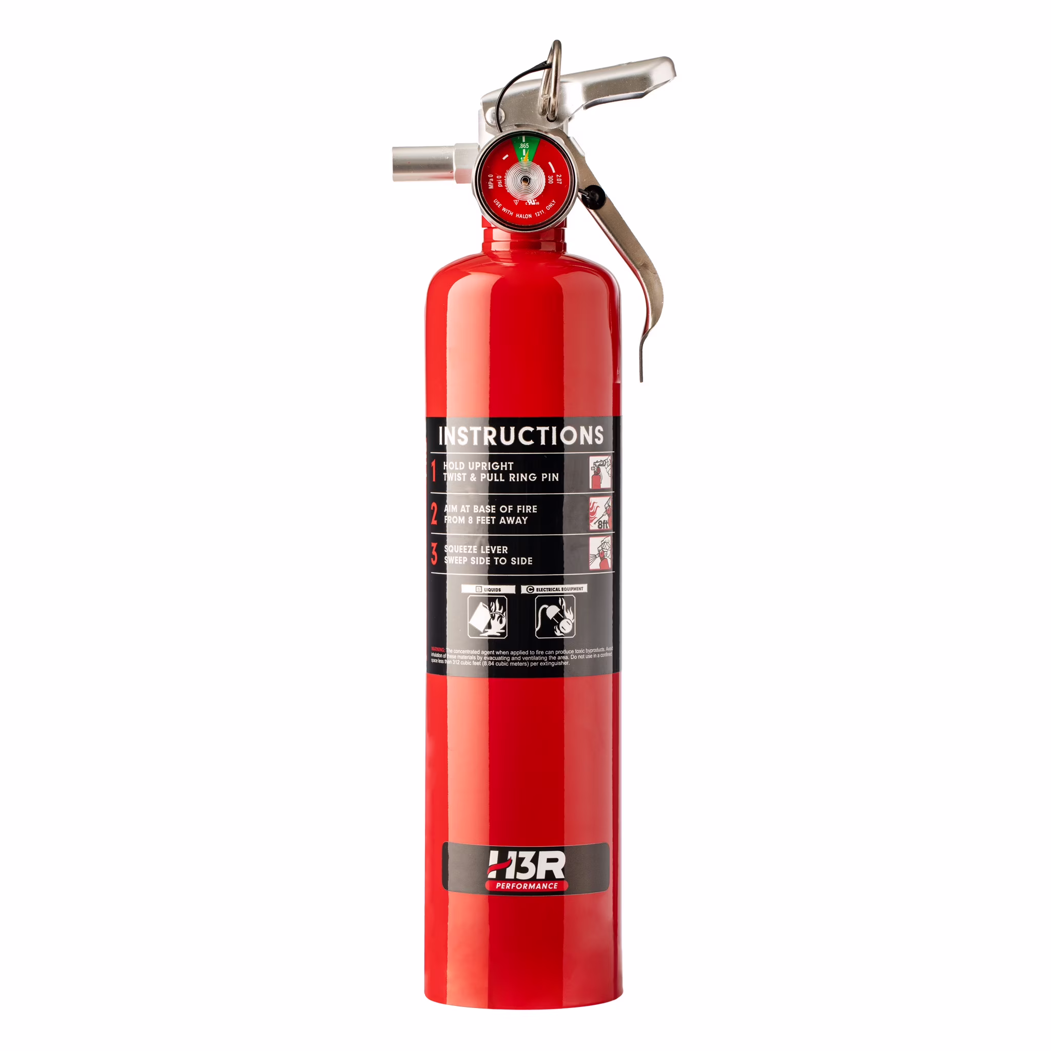 H3R Performance HalGuard PRO Halon Clean Agent Car Fire Extinguisher - 2.5 lb. Red