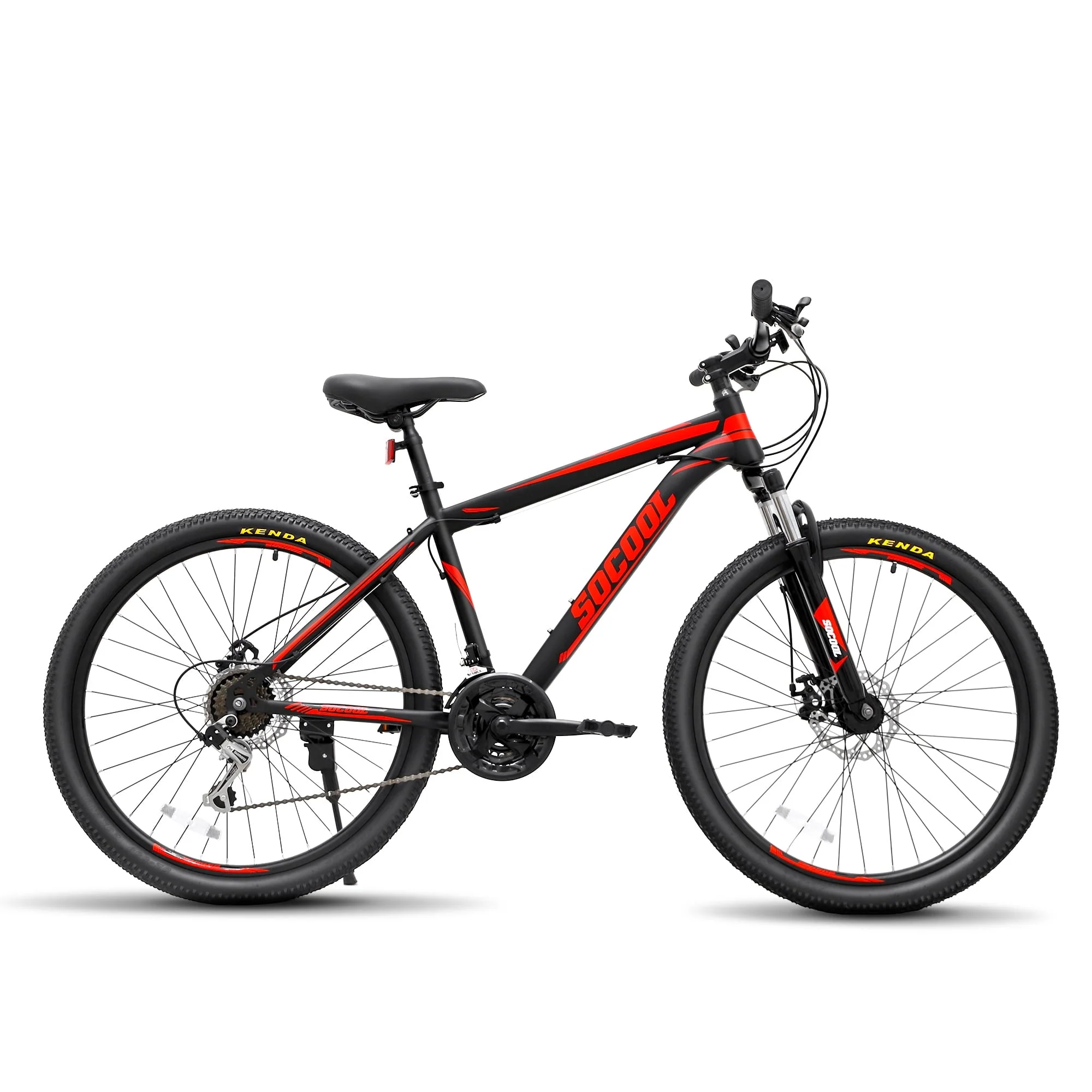 Youth/Adult Mountain Bike, Stainless Steel Frame, 21 Speeds, 26-Inch Wheels, Road, city, Mountain,for Men Women Men's MTB Bicycle, Black&Red