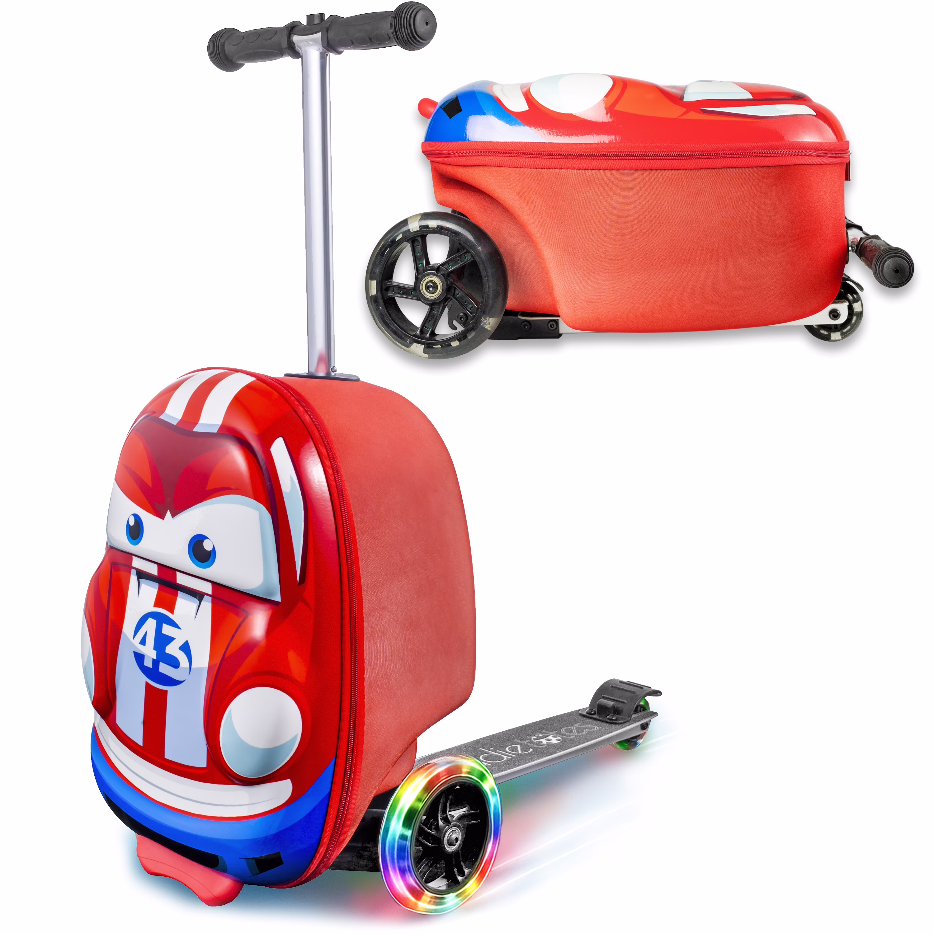 Kiddietotes Kid's Hard Shell Scooter Ride On Suitcase, Pink