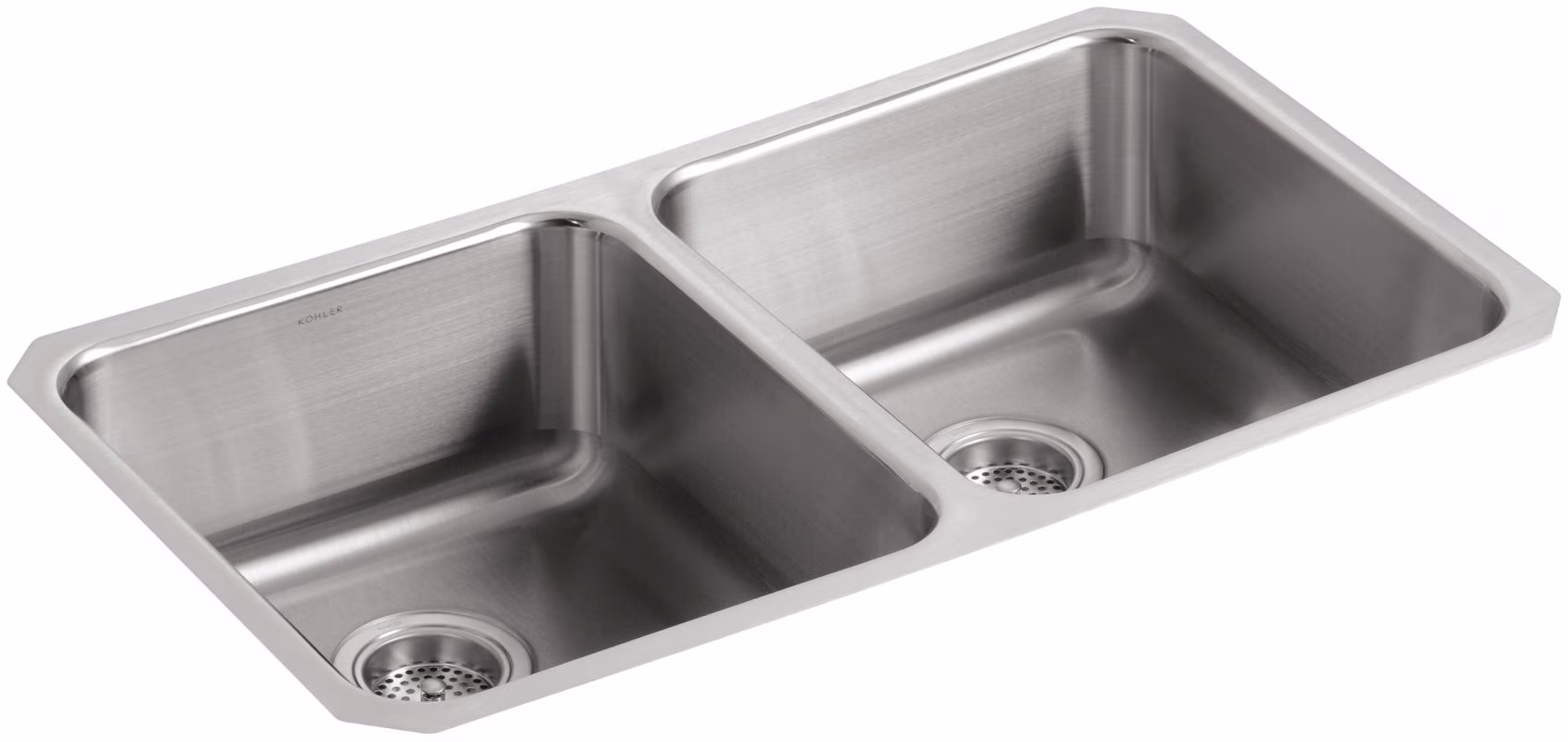 KOHLER K-3350-NA Undertone Double Equal Undercounter Kitchen Sink, Stainless Steel