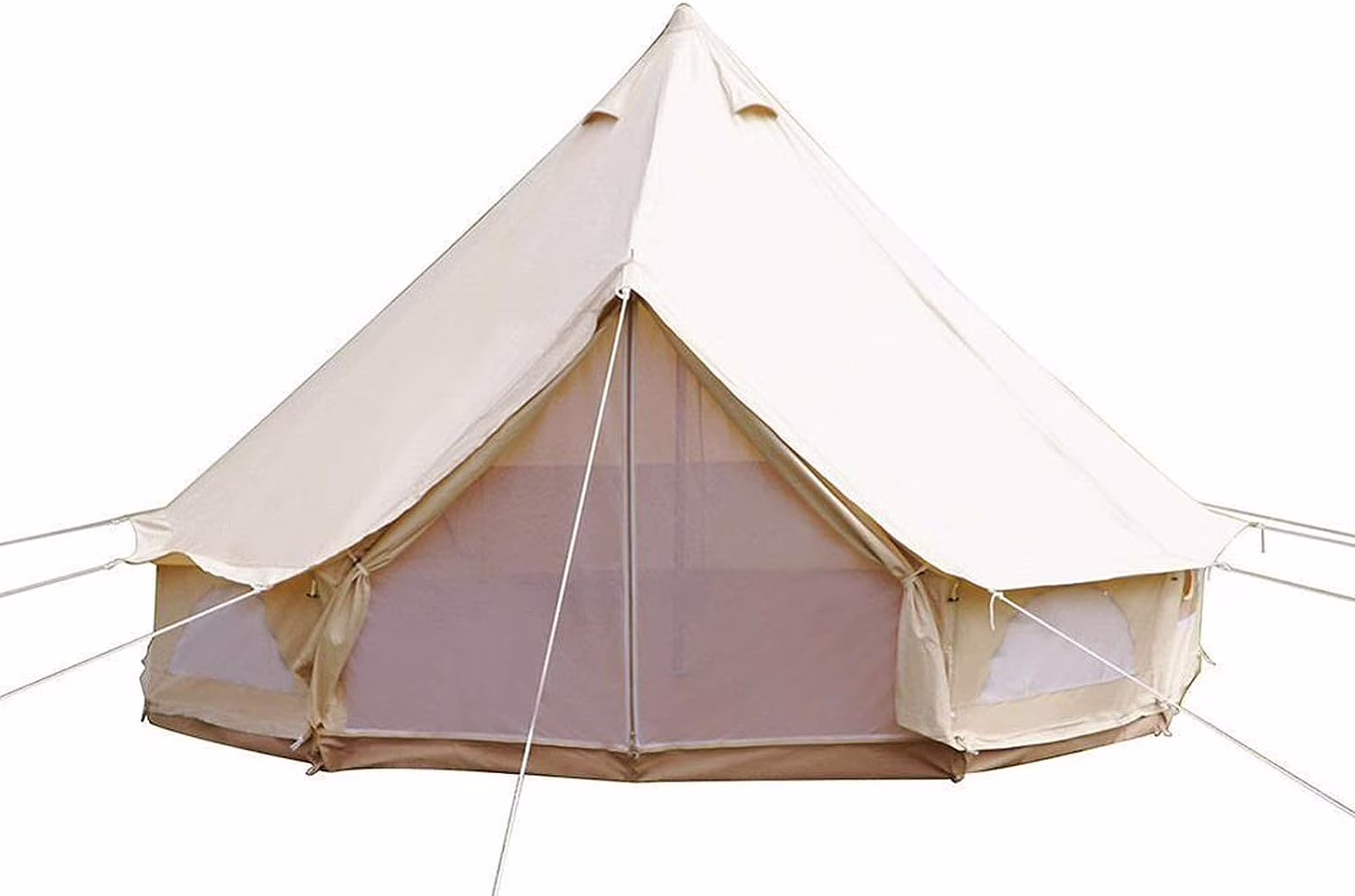EQCOTWEA Cotton Canvas Tent Large Camping Tent 16ft for 8-10 Persons Hiking Hunting