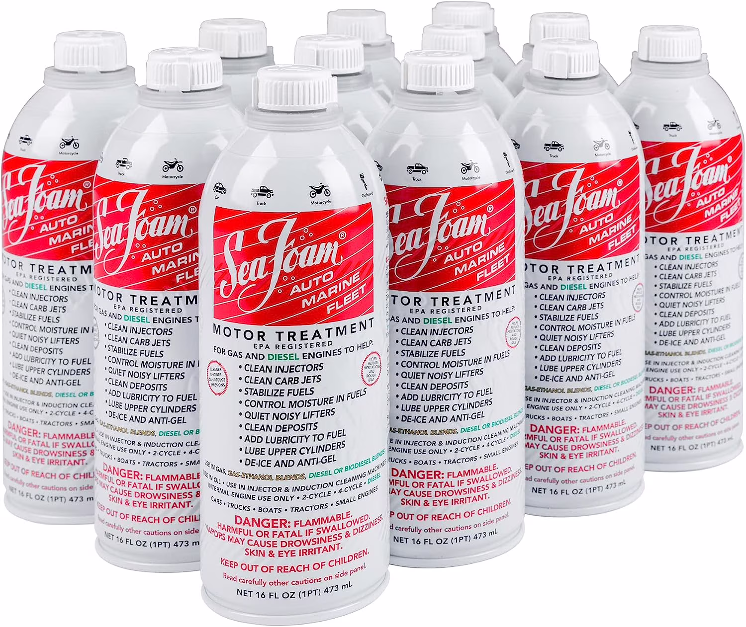 Sea Foam SF16 Motor Treatment, Automotive Additives, 16 fl oz, 12 Pack