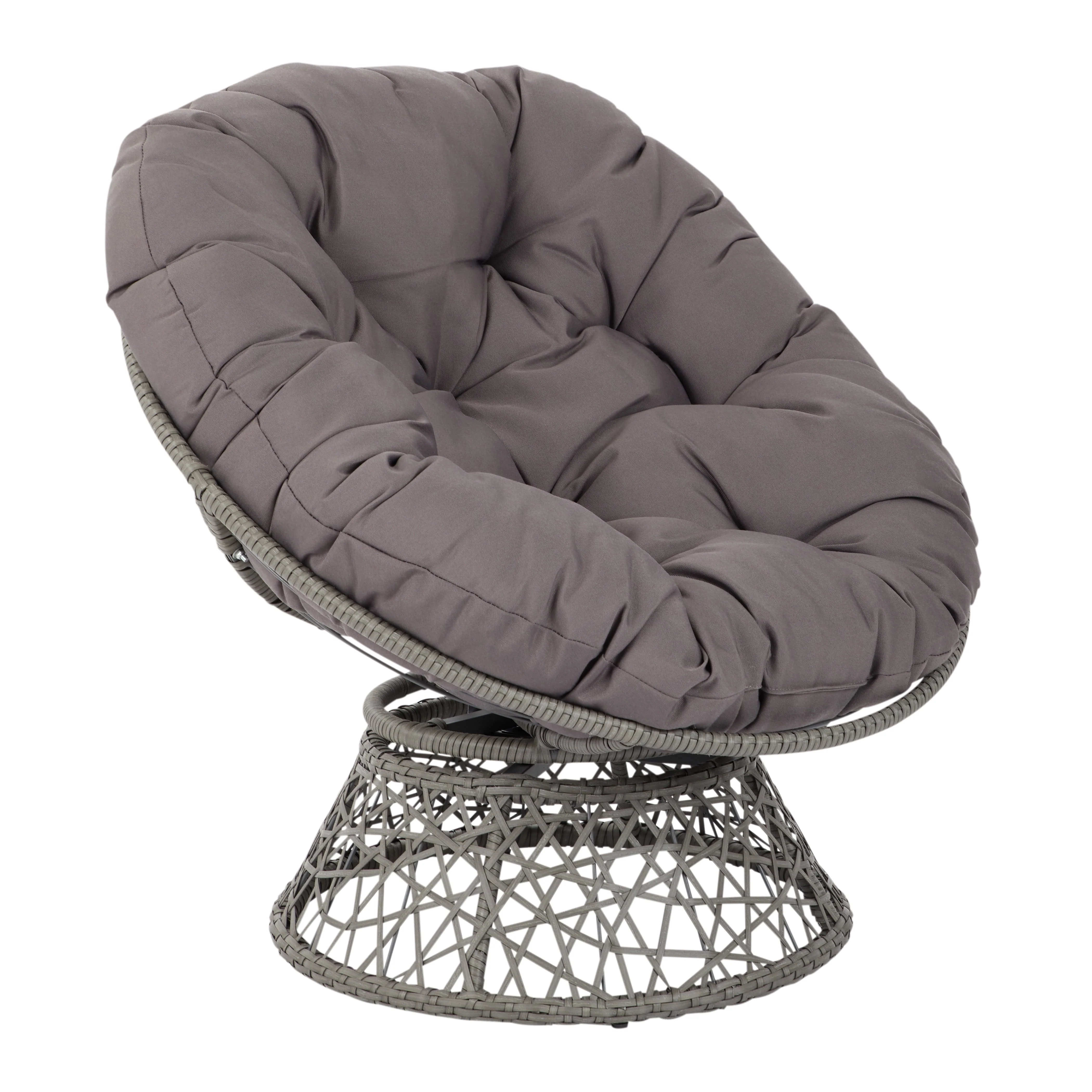 OSP Designs Papasan - Chair - swivel - polyester, metal frame - gray