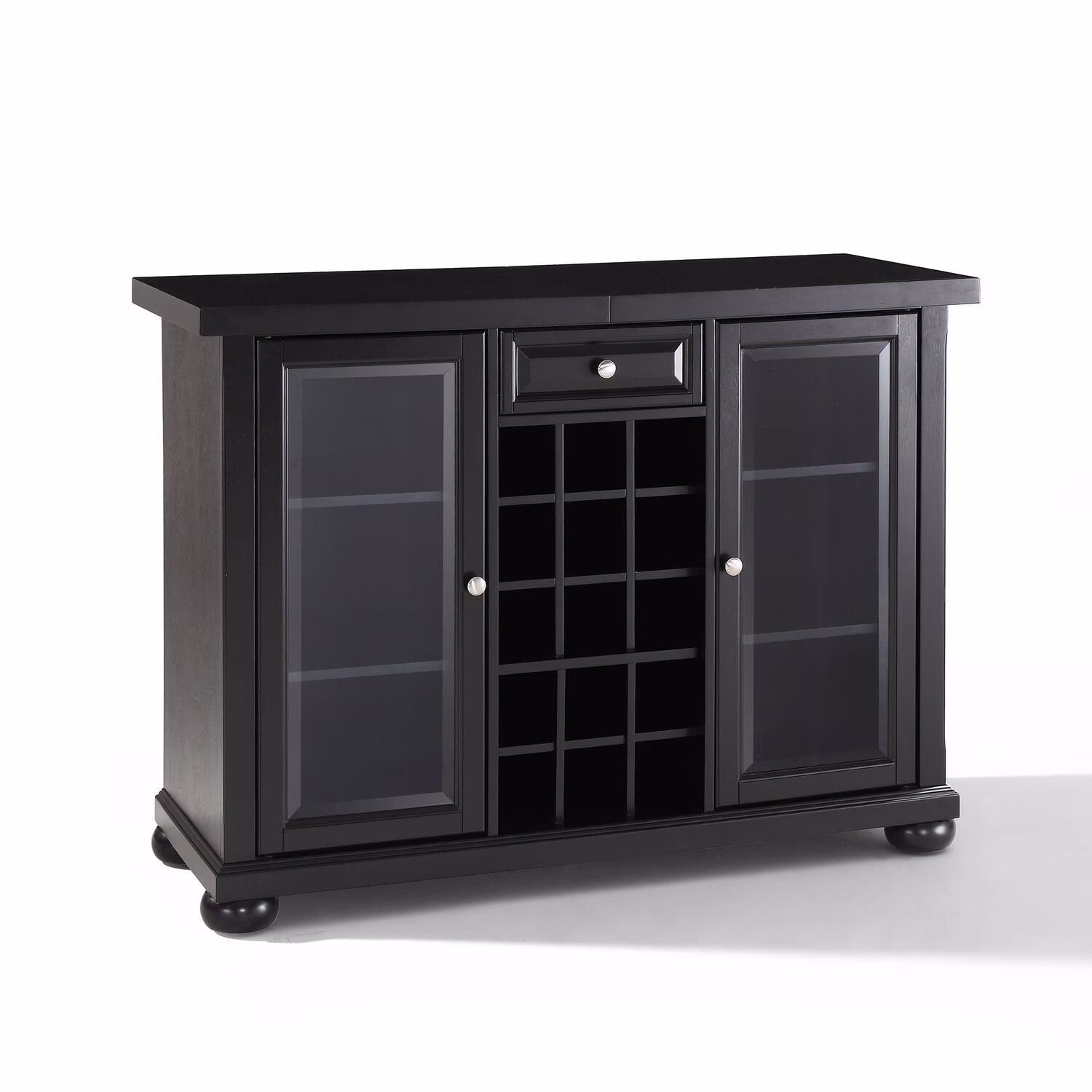 Crosley Sliding Top Bar Cabinet-Color:Black