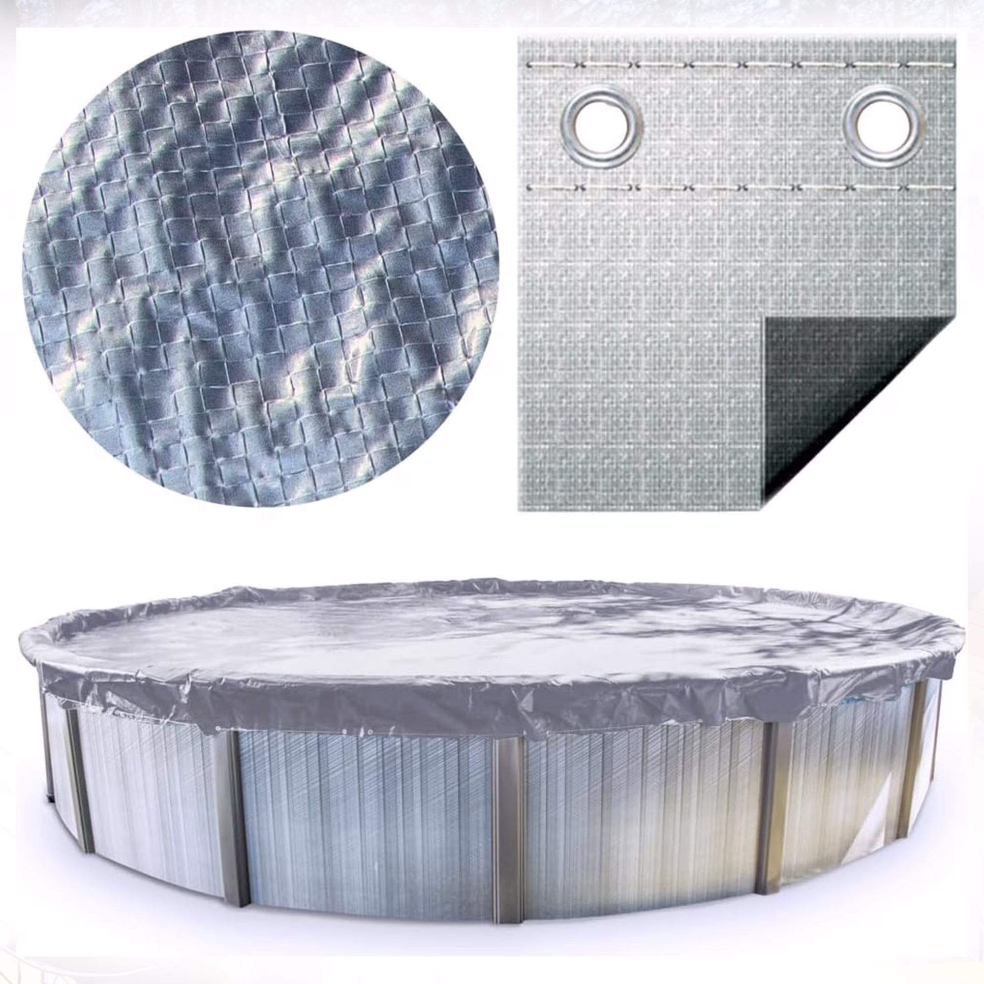 Swimline Hydrotools Silver King Winter Pool Cover for 21 x 42 Ft Above Ground Oval Pools