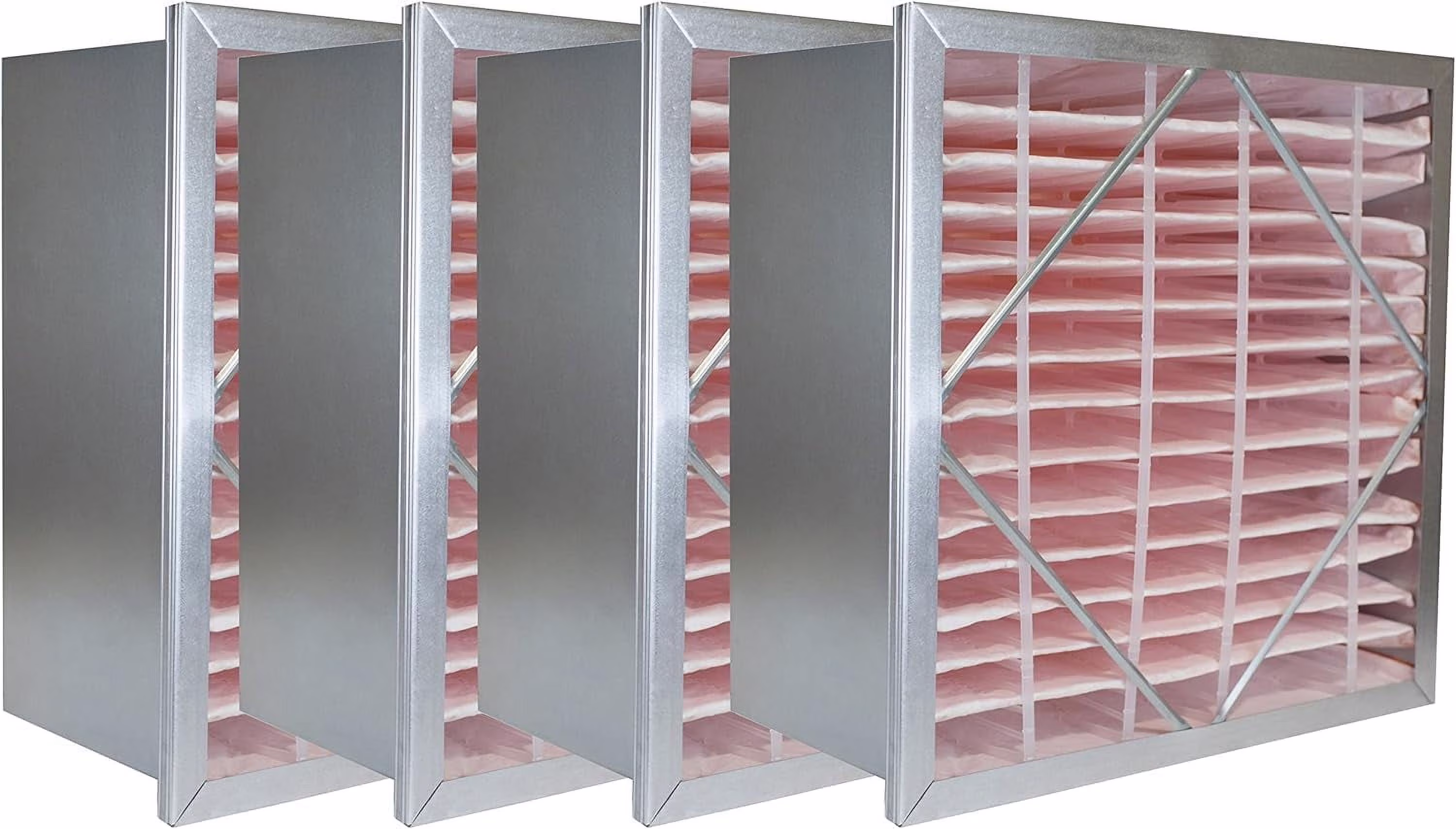 Filterbuy 24x24x12 MERV 11 (MPR 1200) Header, Rigid Cell Filters HVAC Replacement (4-Pack)