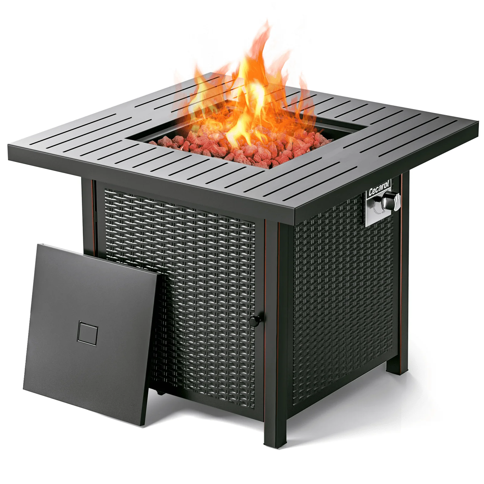 CECAROL 32 inch Propane Fire Table with Lid, Auto-Ignition 50000 BTU with External Igniter