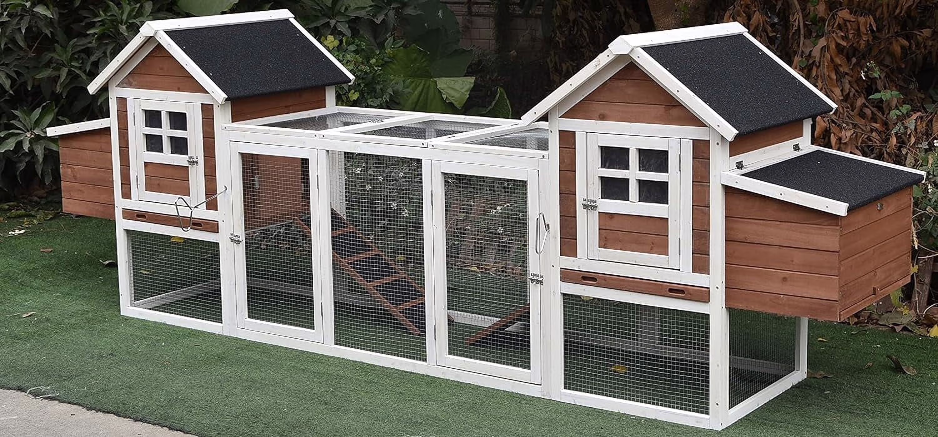 Omitree NEW 123" Large Solid Wood Chicken Coop Backyard Hen House 4-6 Chickens with 4 Nesting Boxes