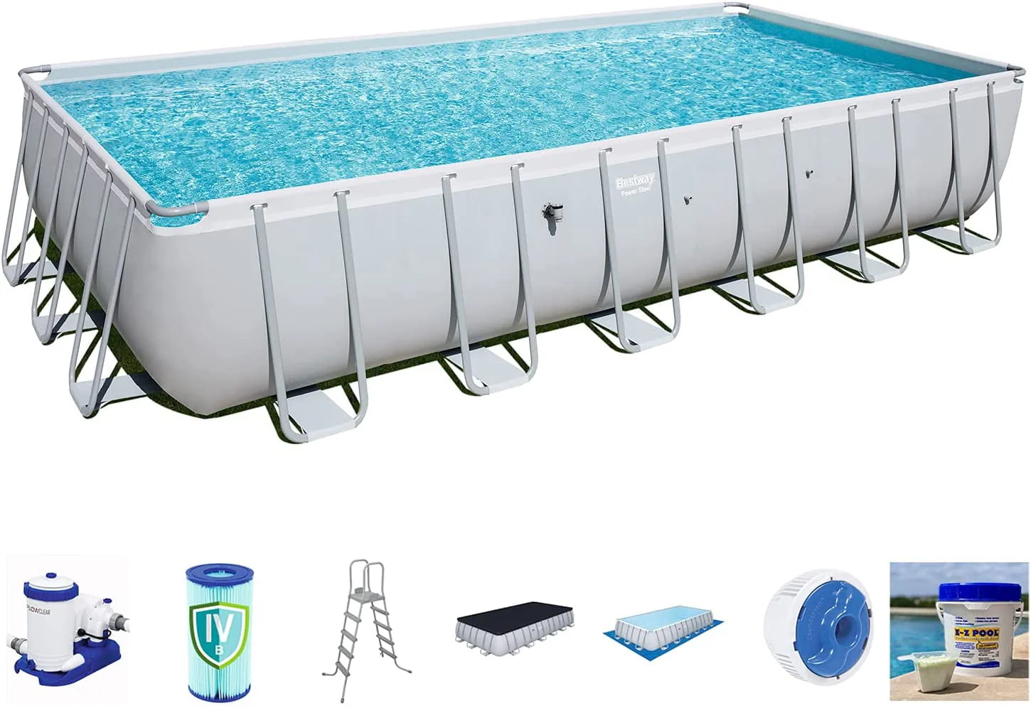 Power Steel 24ft. Rectangular Pool Set
