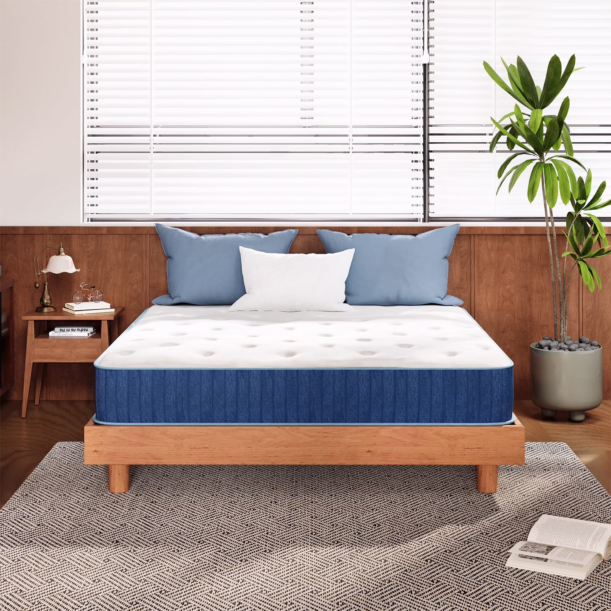 TechForma Queen Hybrid Mattress, Zoned Pocket Springs & High-Density Foam, Medium Support, Breathable and Flame-Retardant Fabric, Ideal for Couples, Seniors & Combination Sleepers