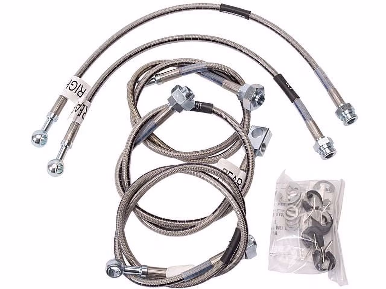 Front and Rear Brake Hydraulic Hose Kit - Compatible with 2001 - 2006 Chevy Silverado 2500 HD 2002 2003 2004 2005