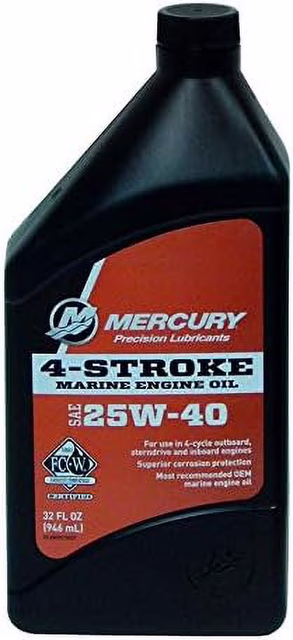 Mercury Marine 92-8M0078627 4-Stroke (25W-40) Engine Oil Quart (CASE OF 6)