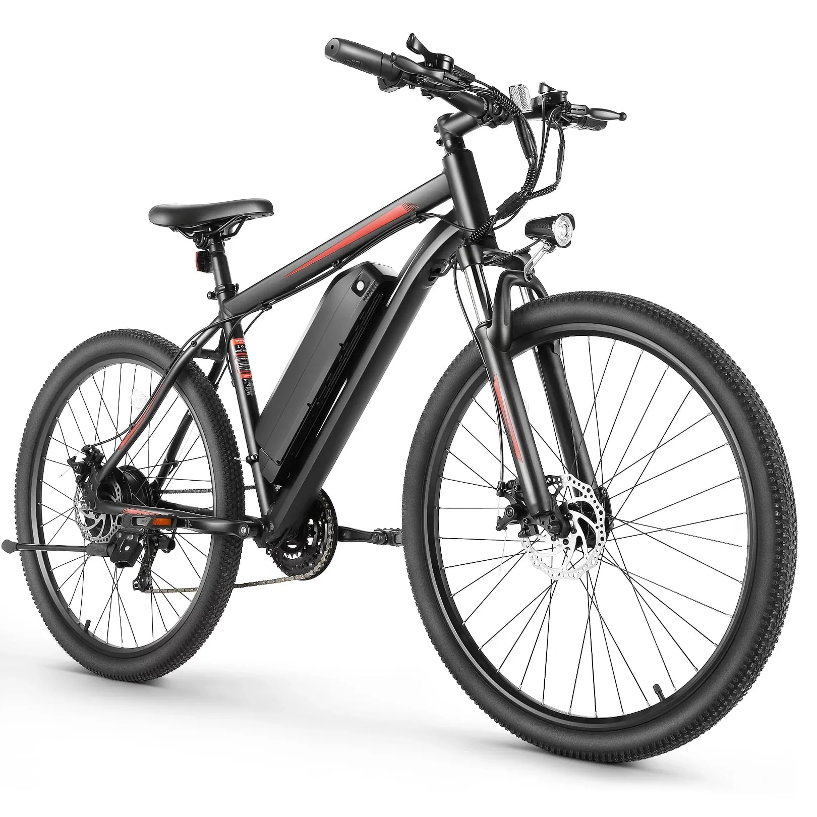 VIBESPARK 26" 350W Electric Bike Adult Electric Bicycle with Lockable Suspension Fork, Commuter Bike with Removable 374.4Wh Lithium-Ion Battery, 21 Speed Electric Mountain Bike up to 19.8MPH